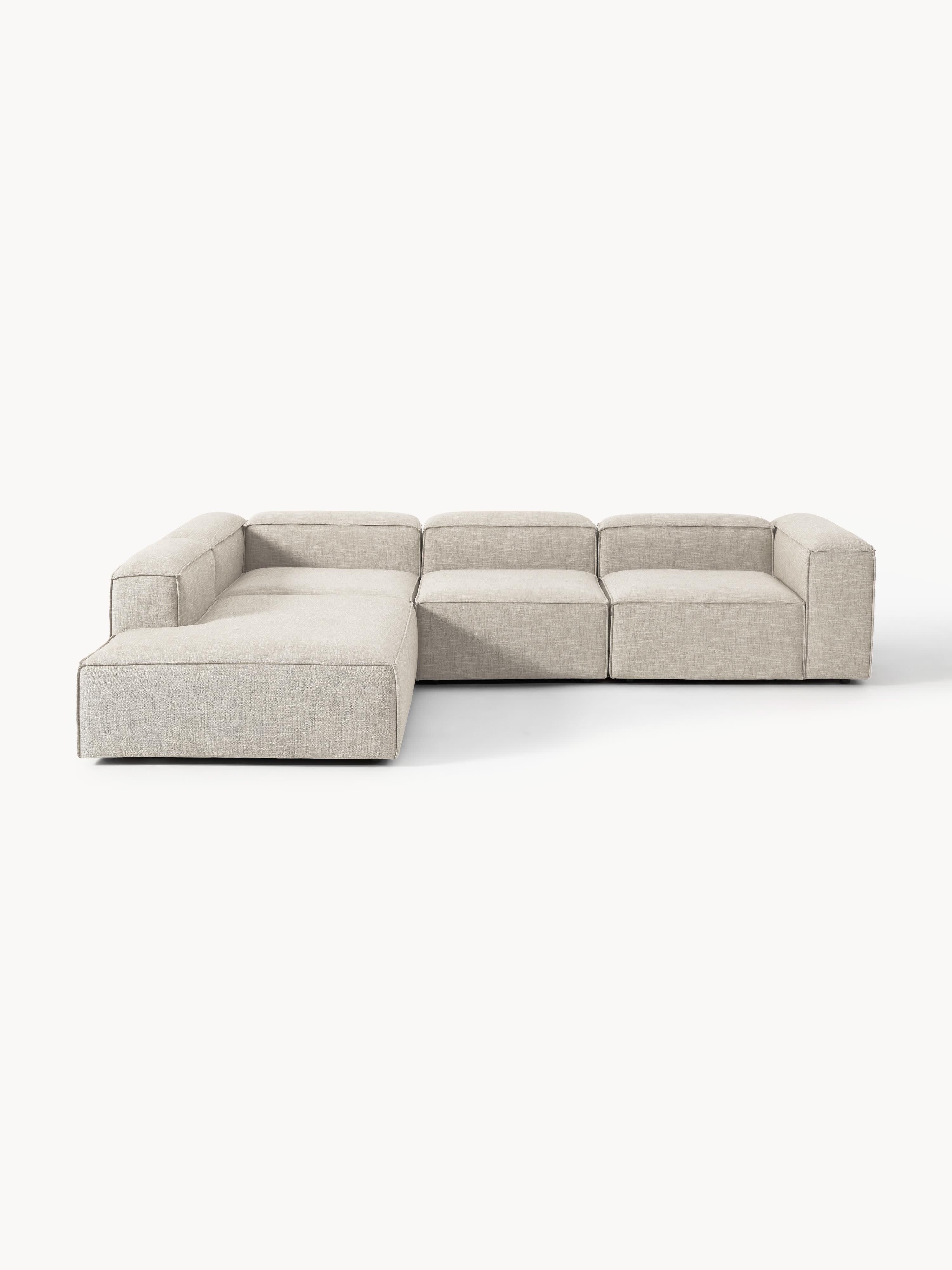Lennon Linen Blend Modular Corner Sofa (4-seater)
