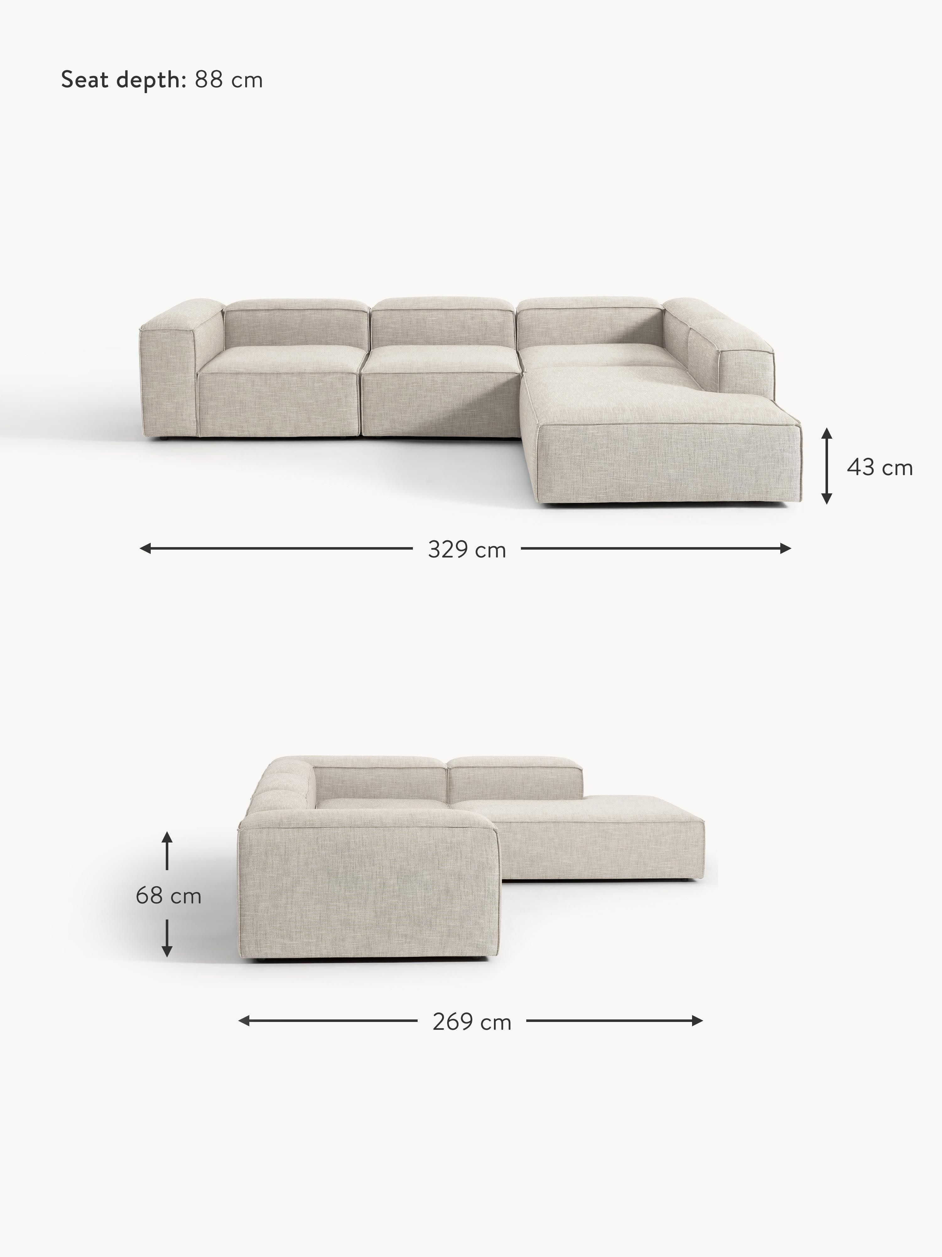 Lennon Linen Blend Modular Corner Sofa (4-seater)