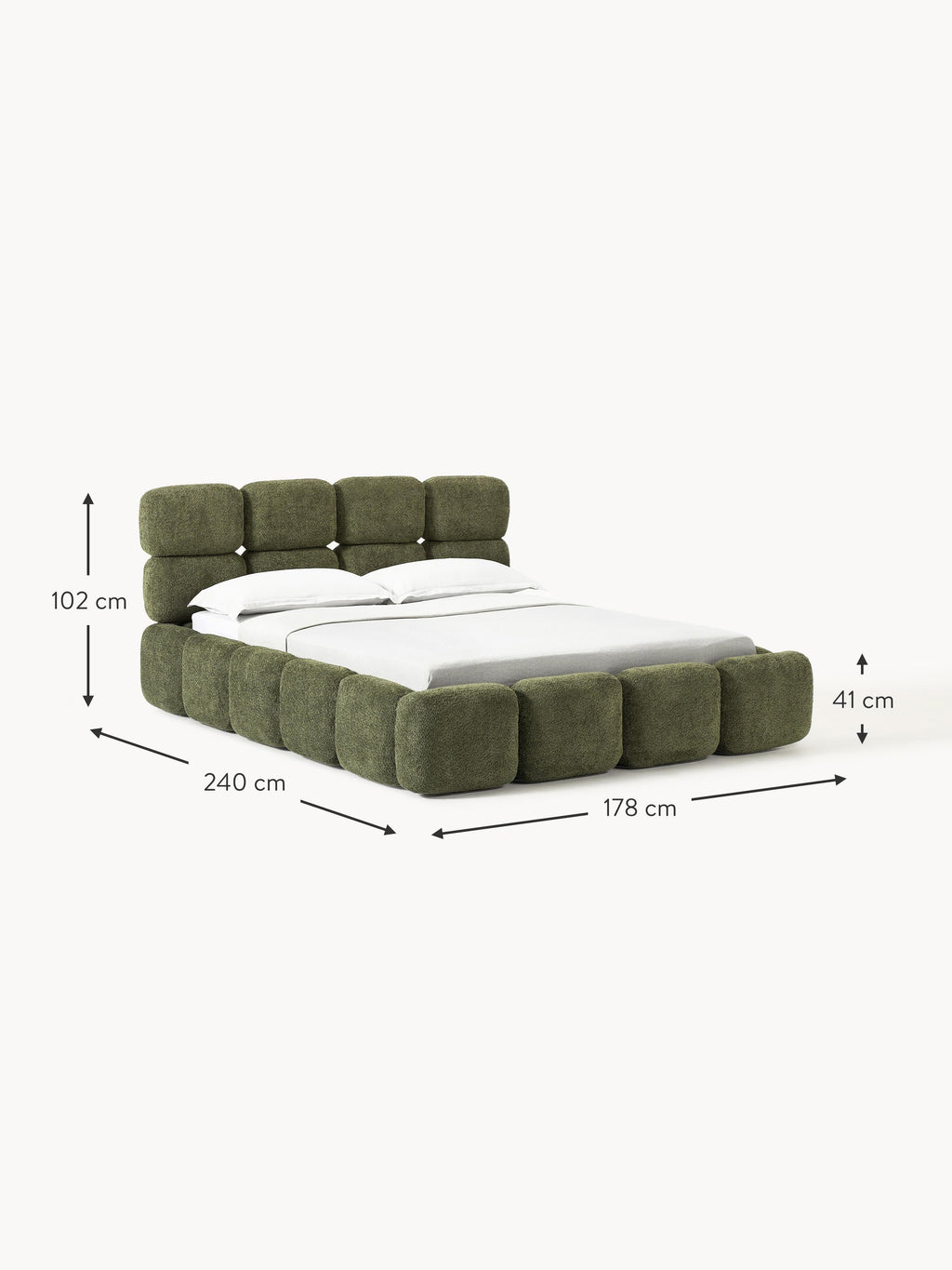 Tayla Upholstered Teddy Bouclé Bed