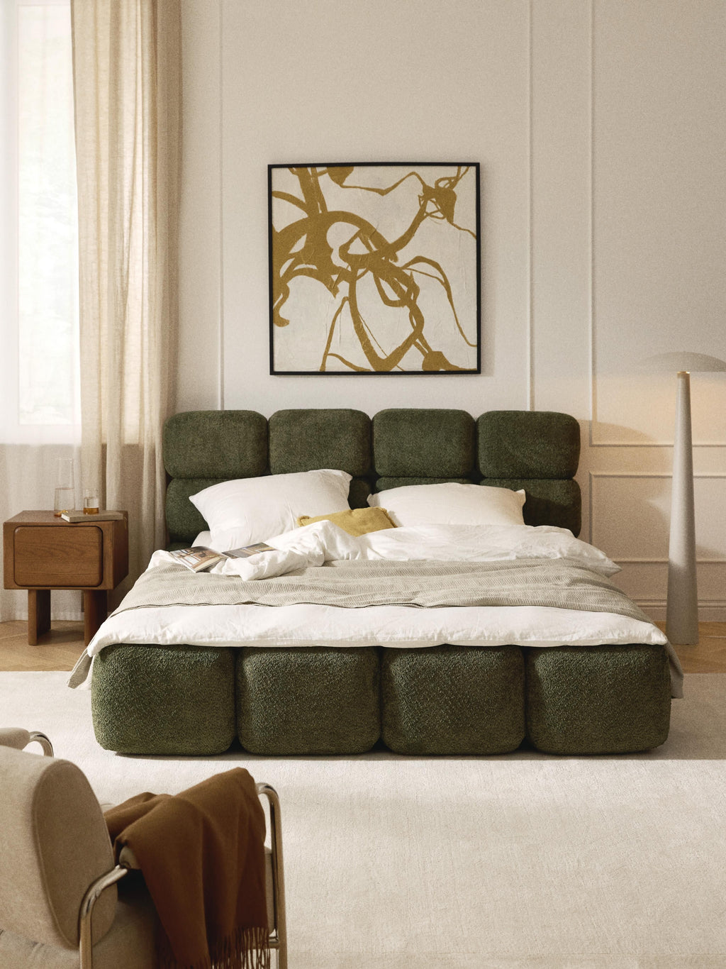 Tayla Upholstered Teddy Bouclé Bed