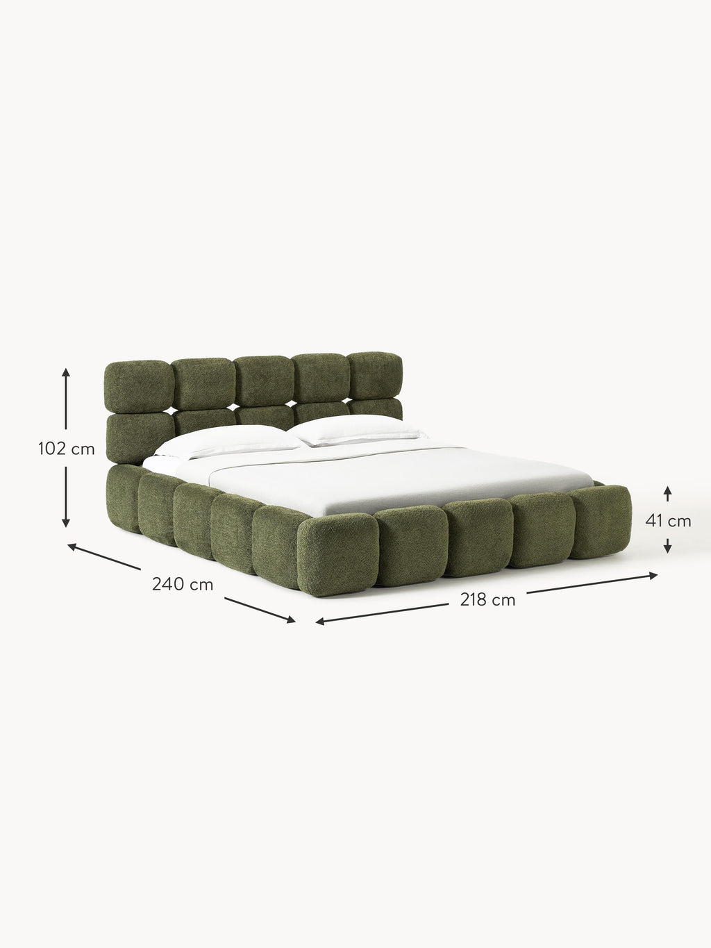 Tayla Upholstered Teddy Bouclé Bed