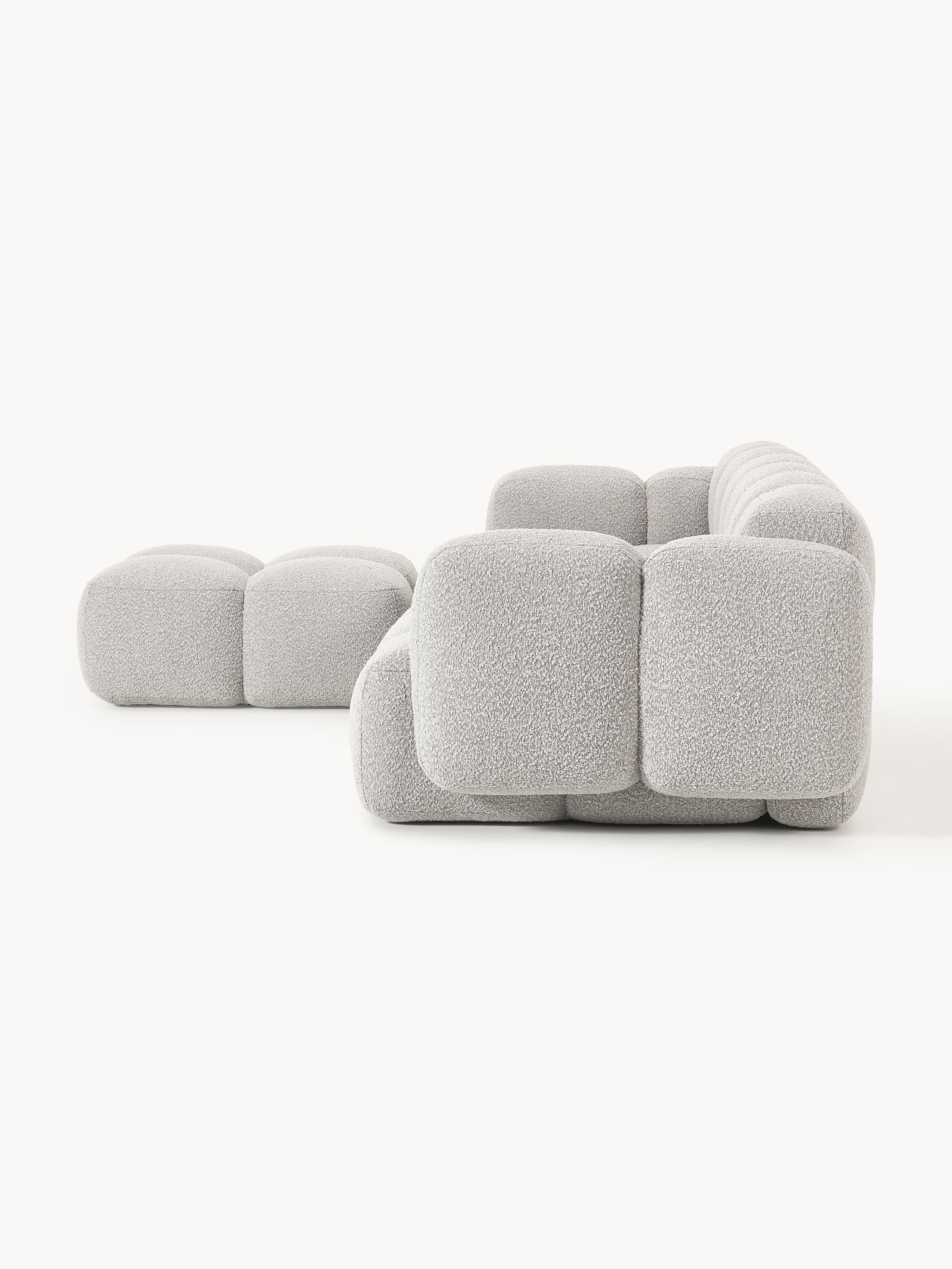 Tayla Bouclé Modular Sofa (4-seater) with Ottoman (left/right)