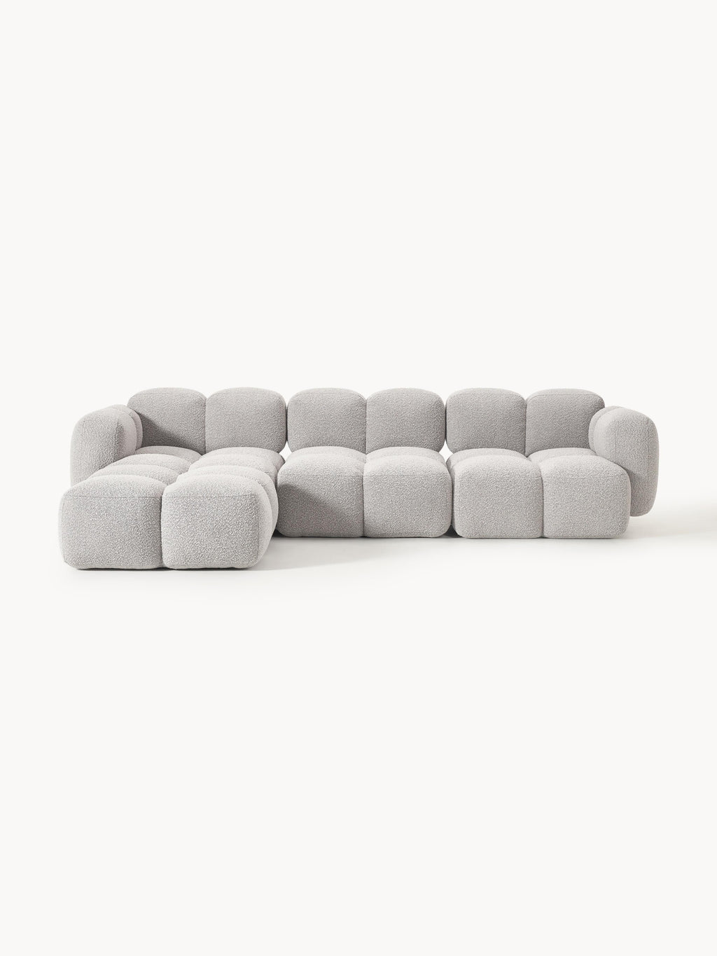 Gallery image 1 - Bouclé Modular Sofa Tayla (4-seater) with Ottoman (left/right)