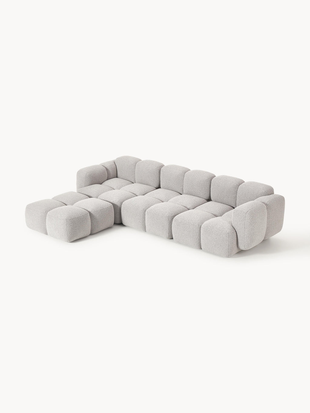 Tayla Bouclé Modular Sofa (4-seater) with Ottoman (left/right)