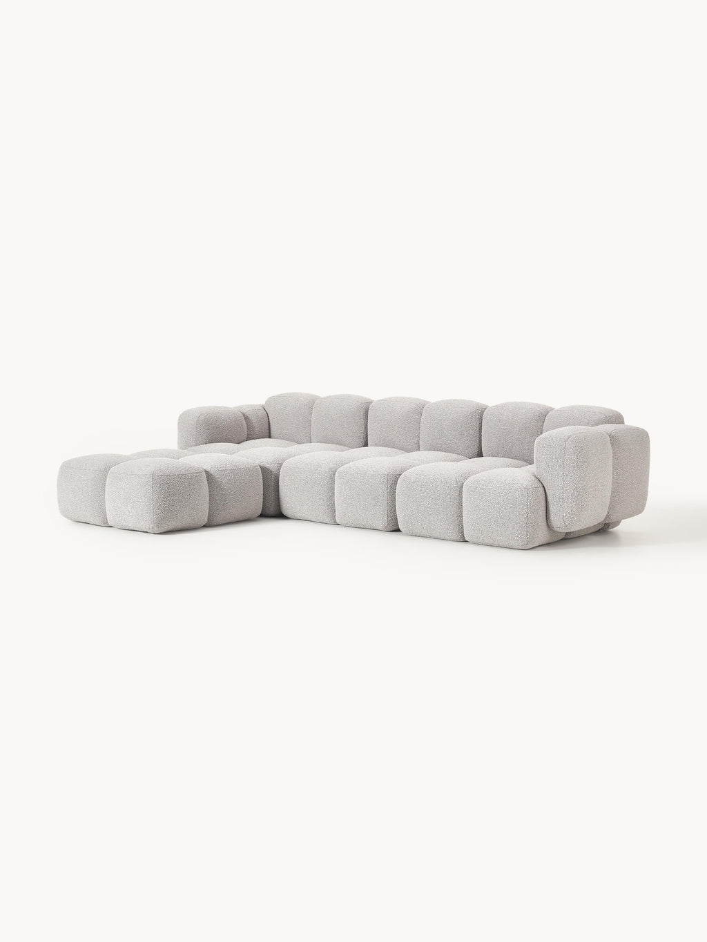 Tayla Bouclé Modular Sofa (4-seater) with Ottoman (left/right)
