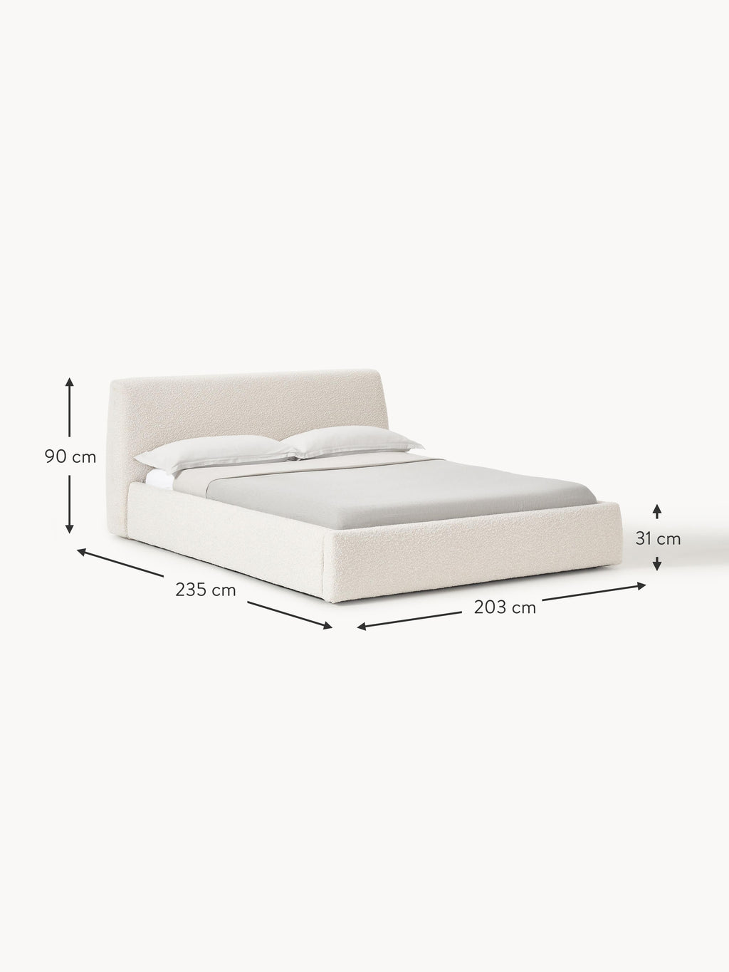 Cloud Upholstered Bouclé Bed