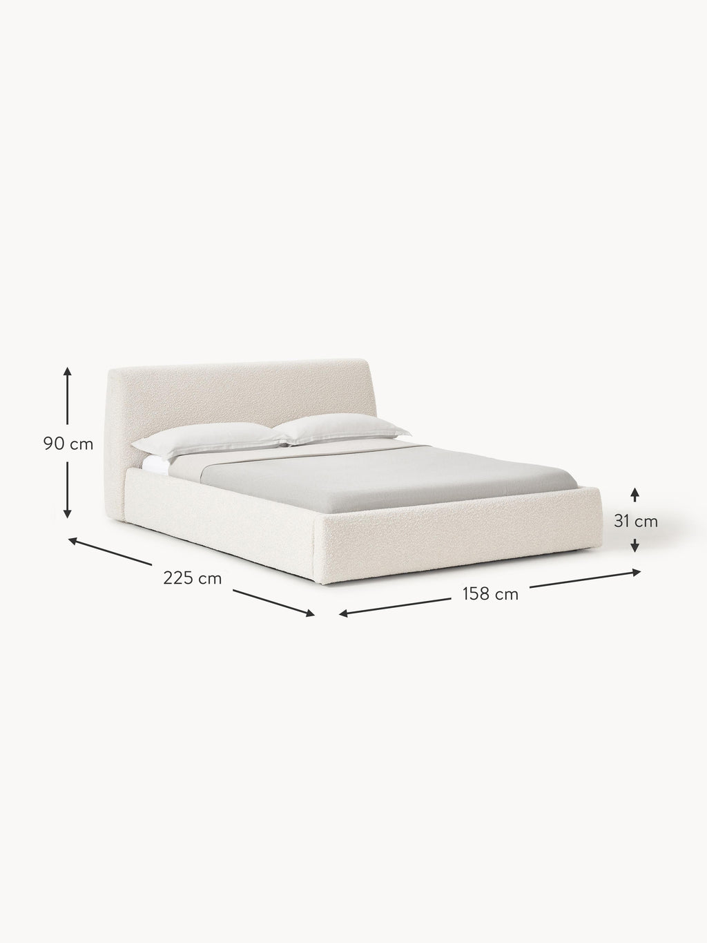 Cloud Upholstered Bouclé Bed
