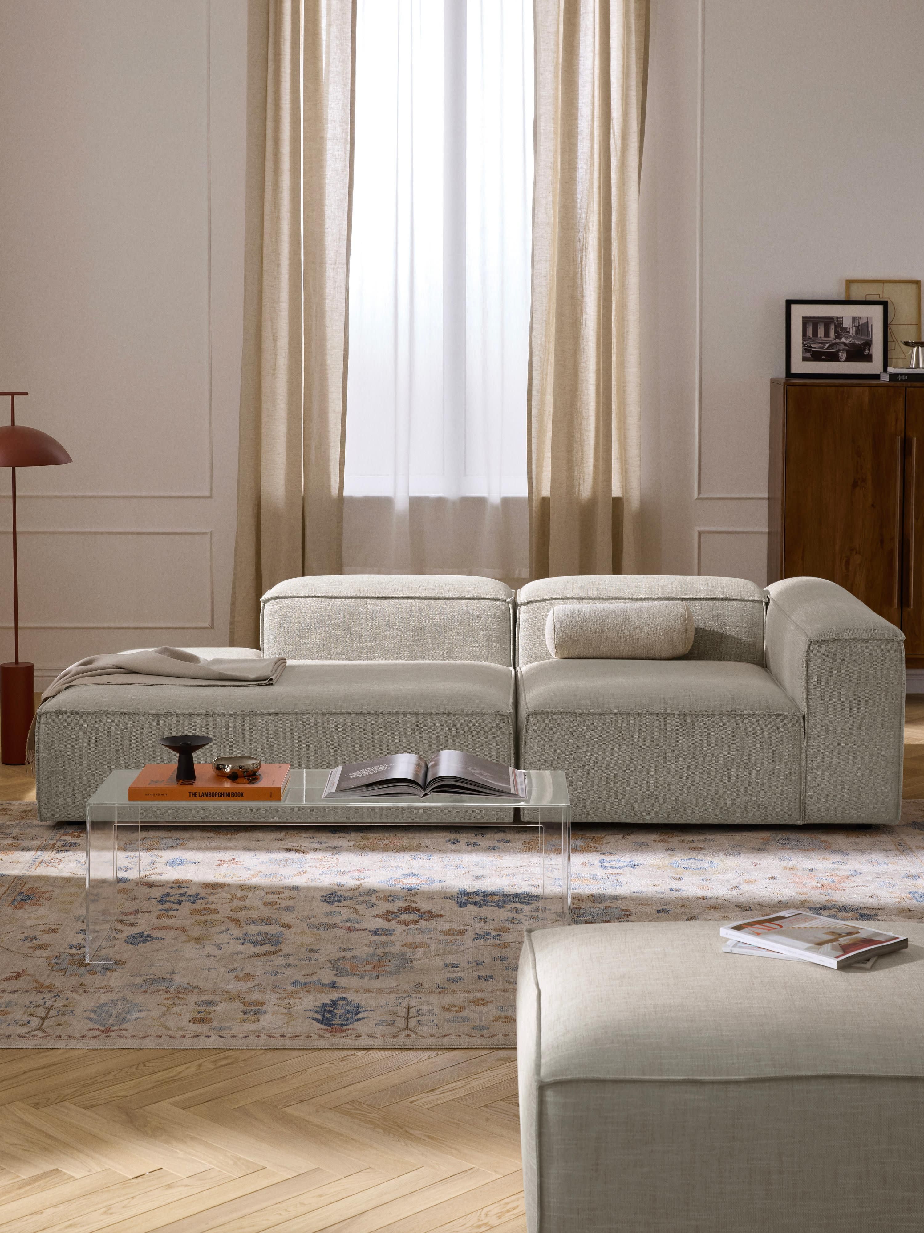 Lennon Linen Blend Modular Ottoman