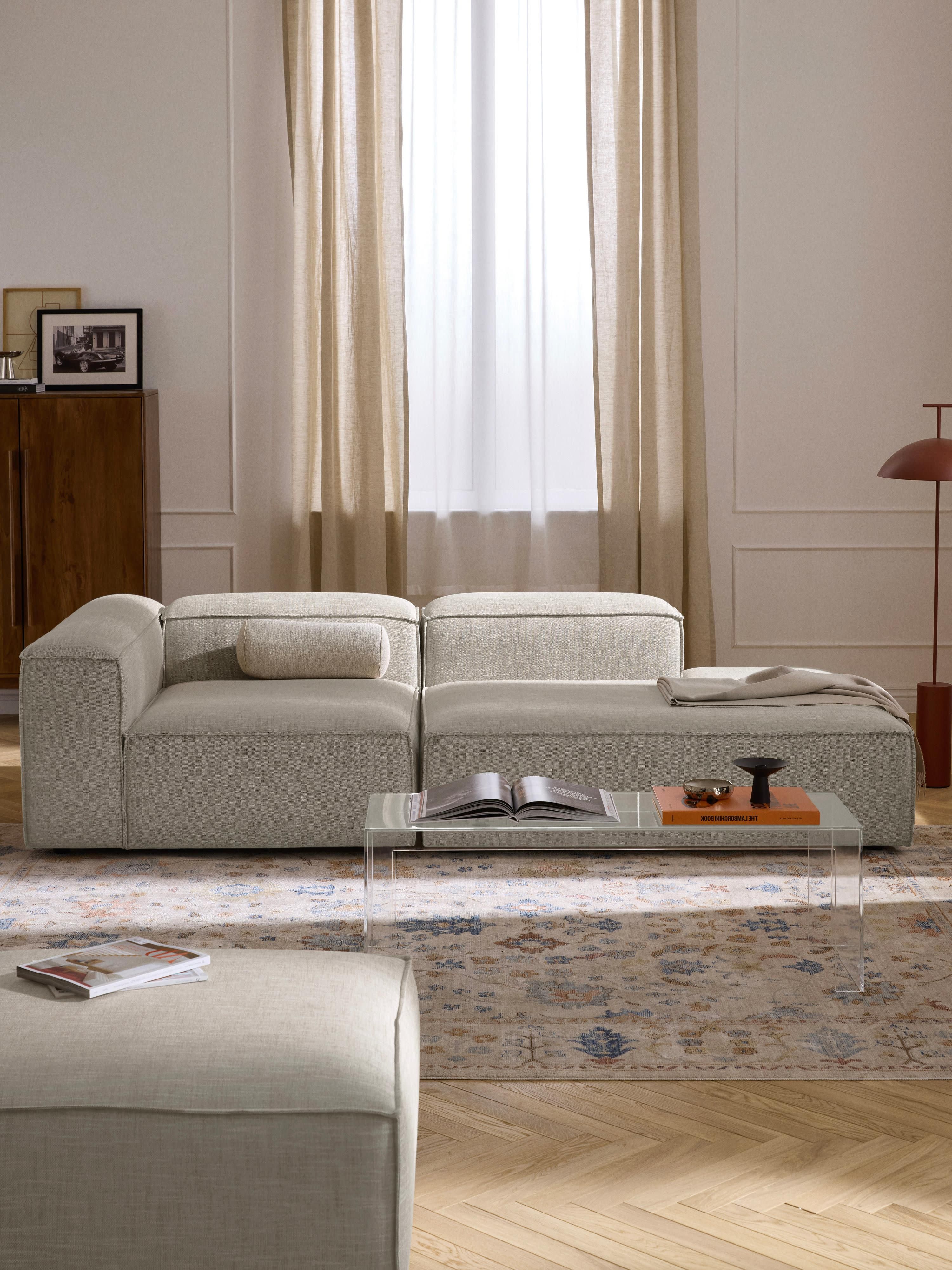 Lennon Linen Blend Modular Ottoman