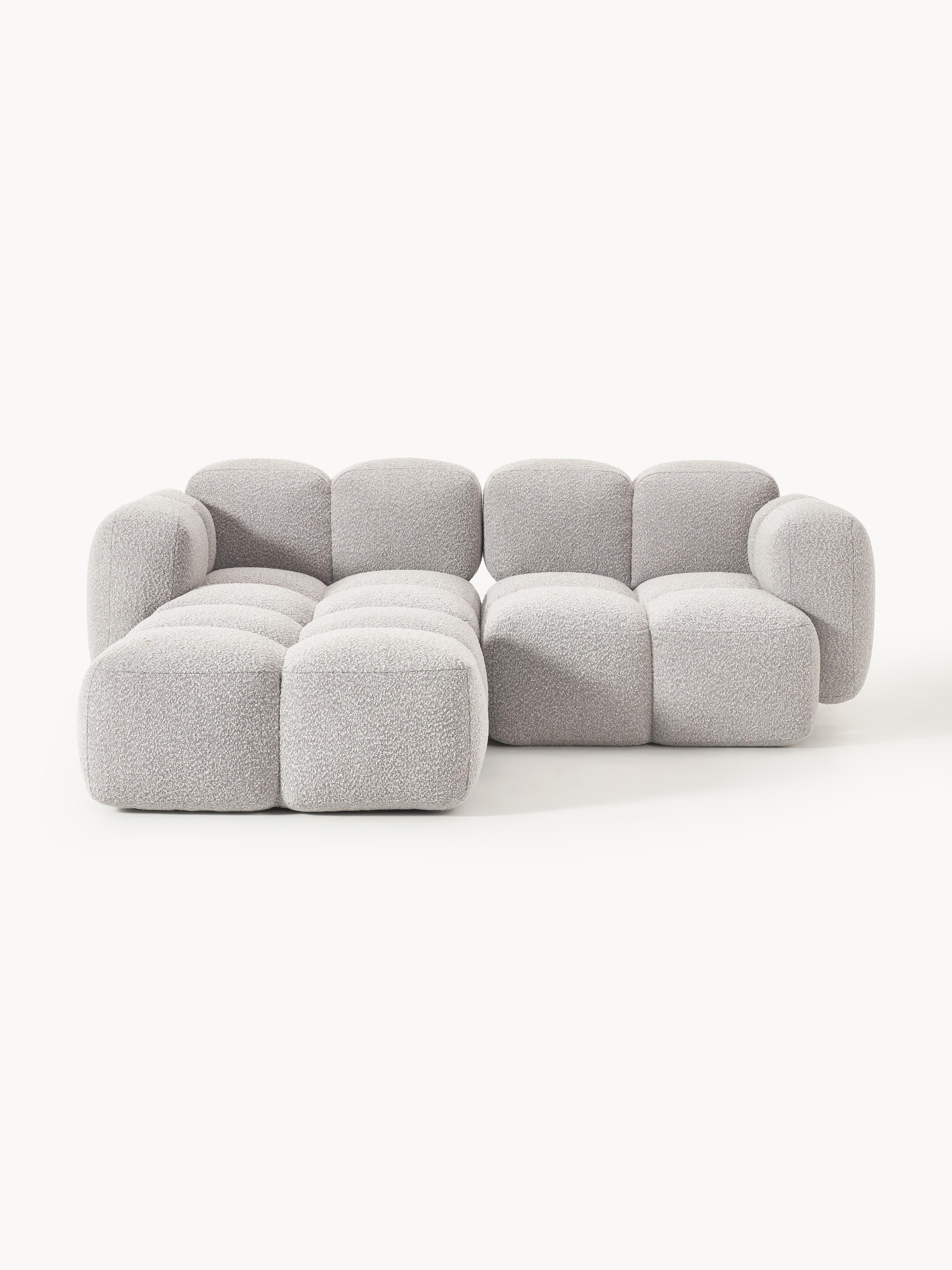Gallery image 1 - Bouclé Modular Sofa Tayla (2-seater) with Ottoman (left/right)