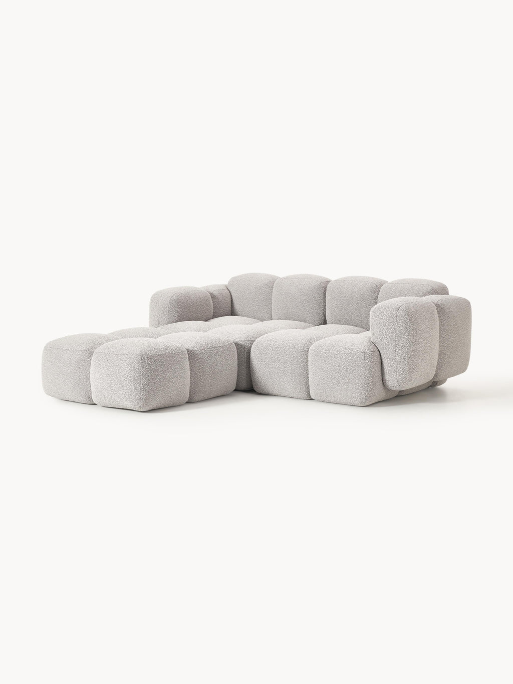 Tayla Bouclé Modular Sofa (2-seater) with Ottoman (left/right)