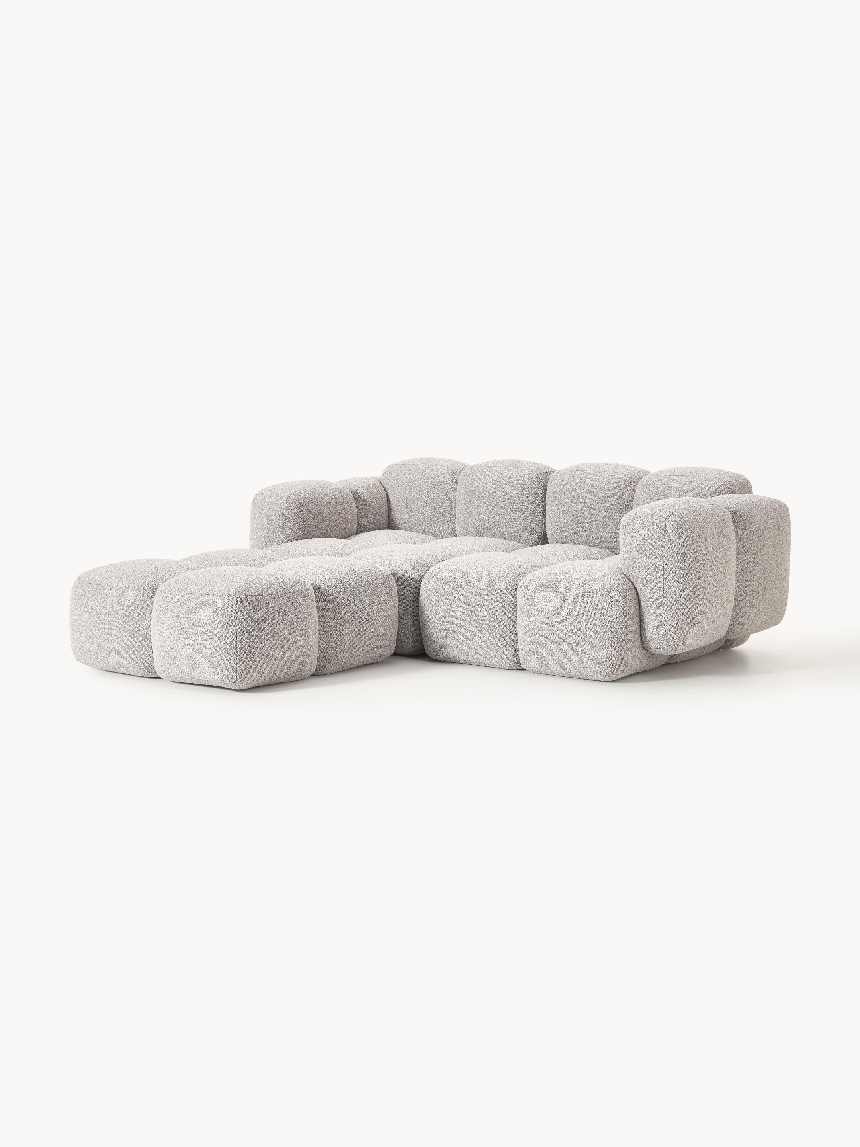 Tayla Bouclé Modular Sofa (2-seater) with Ottoman (left/right)