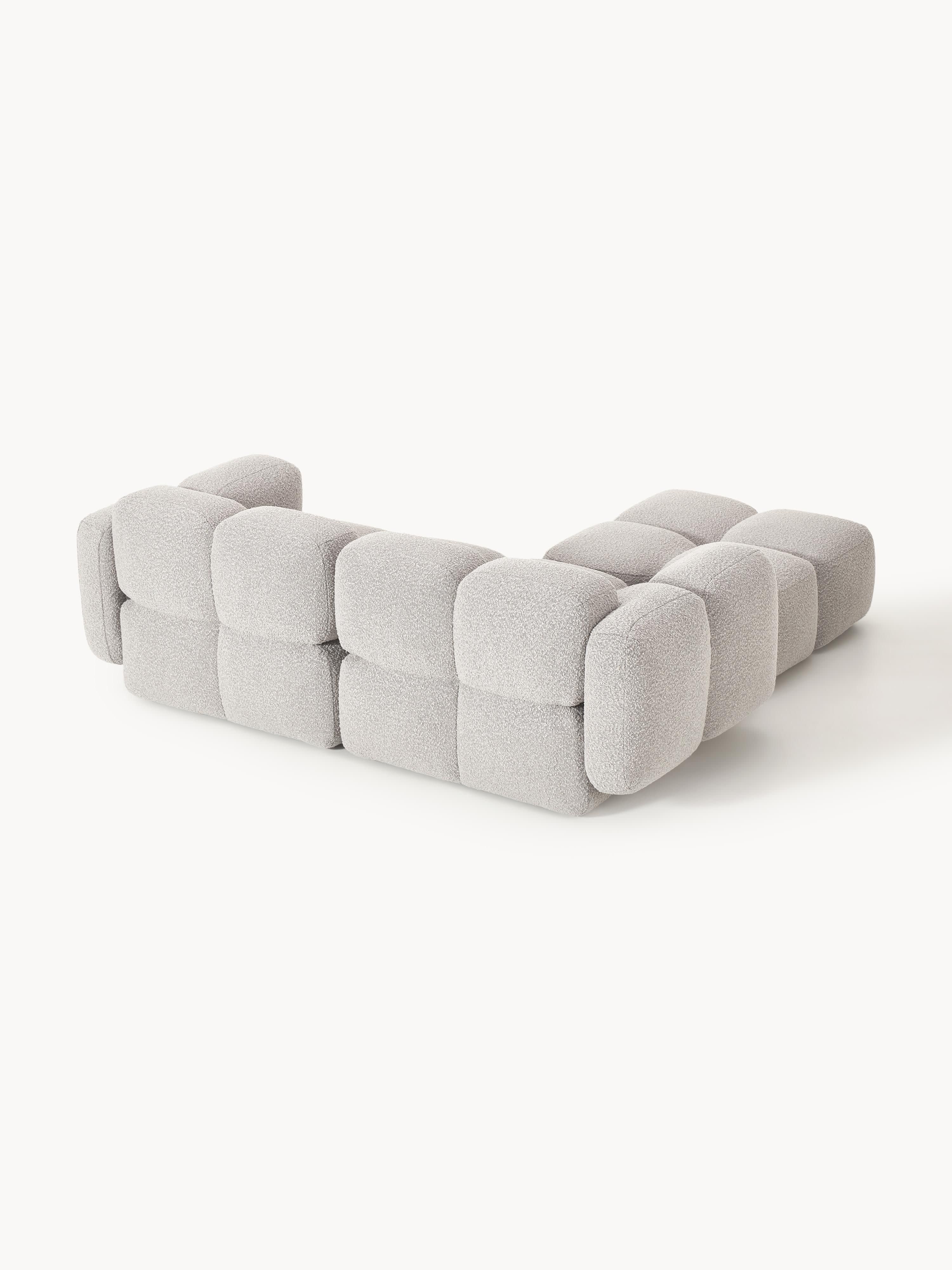 Tayla Bouclé Modular Sofa (2-seater) with Ottoman (left/right)
