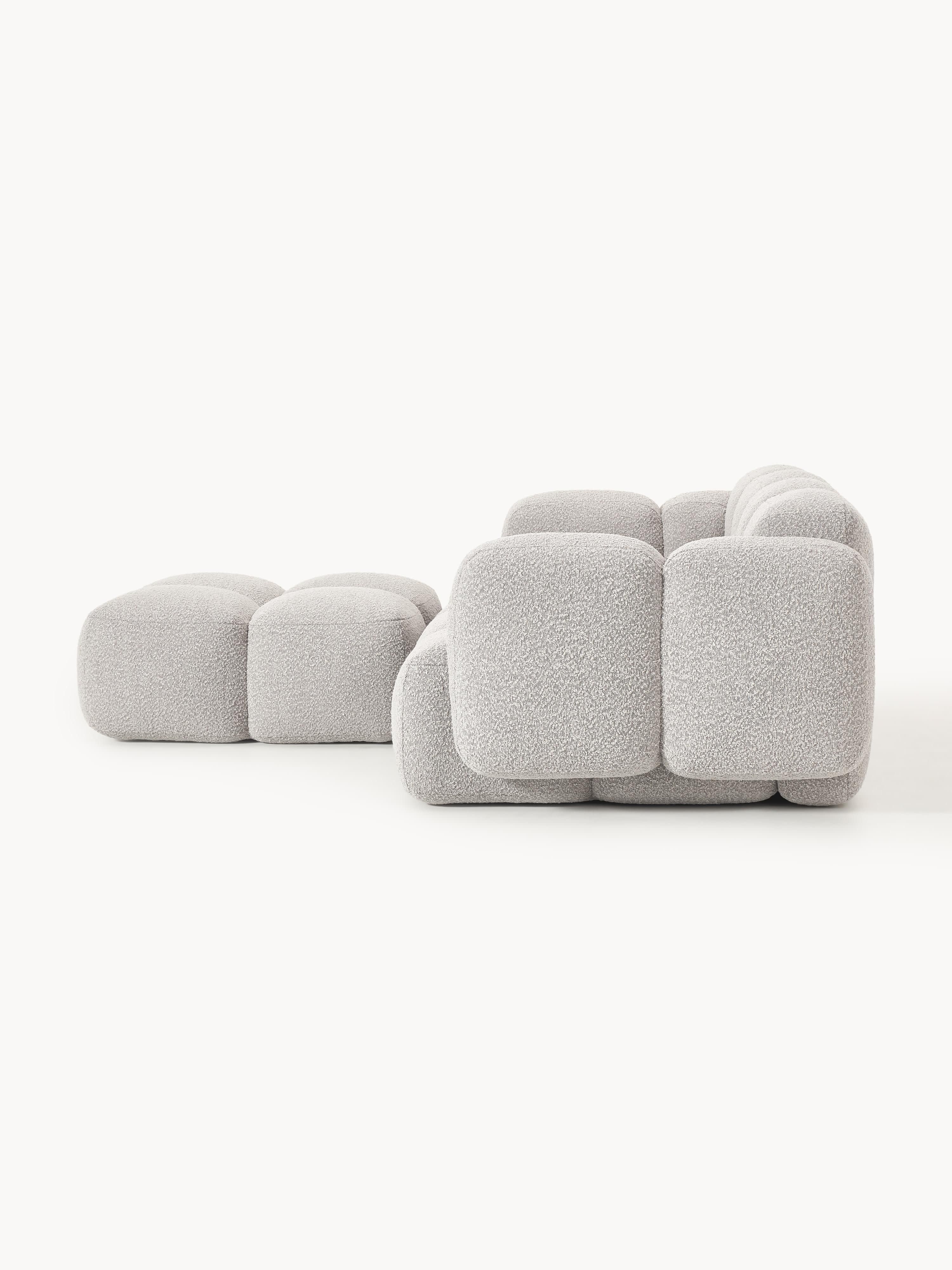 Tayla Bouclé Modular Sofa (2-seater) with Ottoman (left/right)