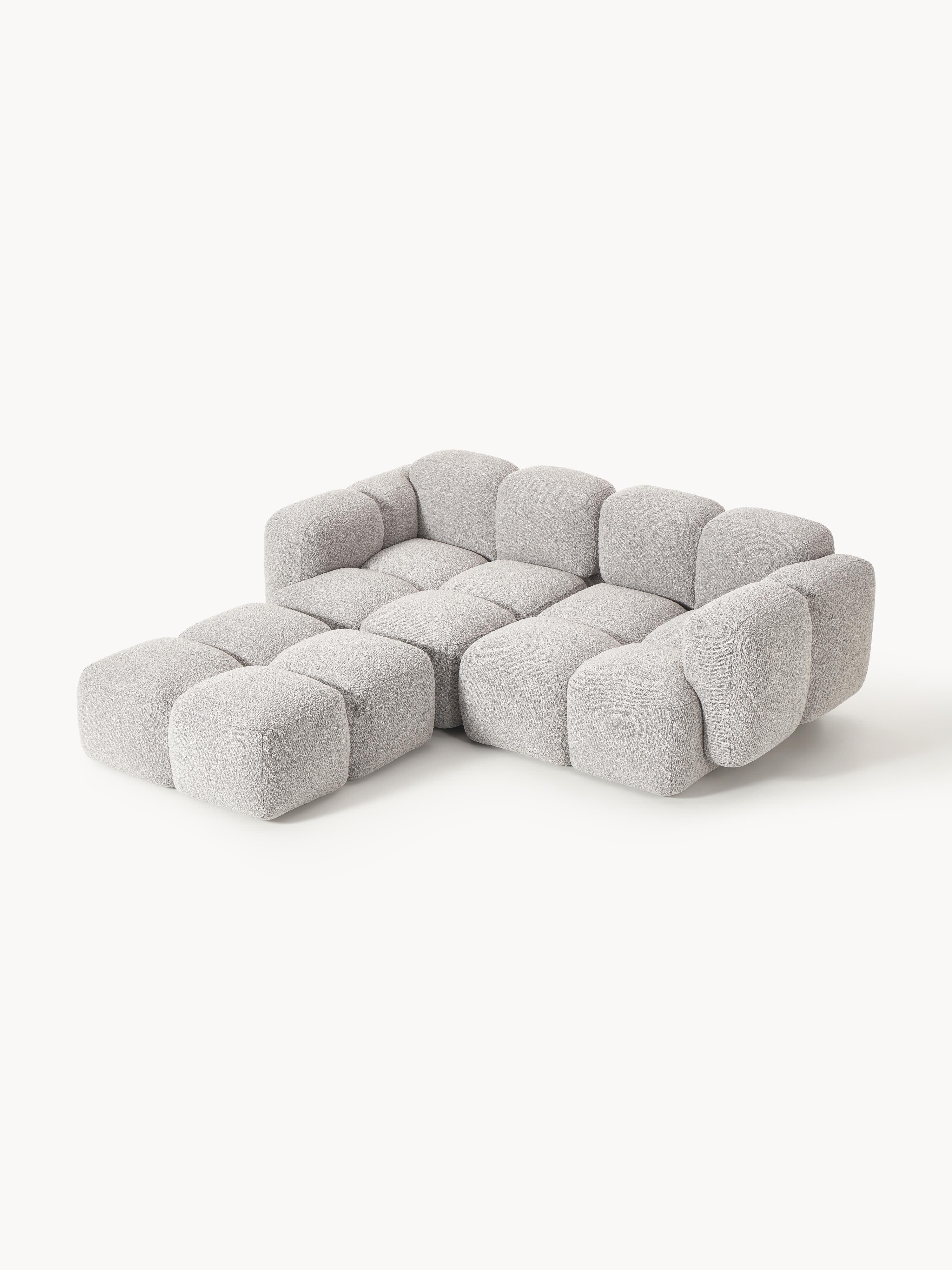Tayla Bouclé Modular Sofa (2-seater) with Ottoman (left/right)