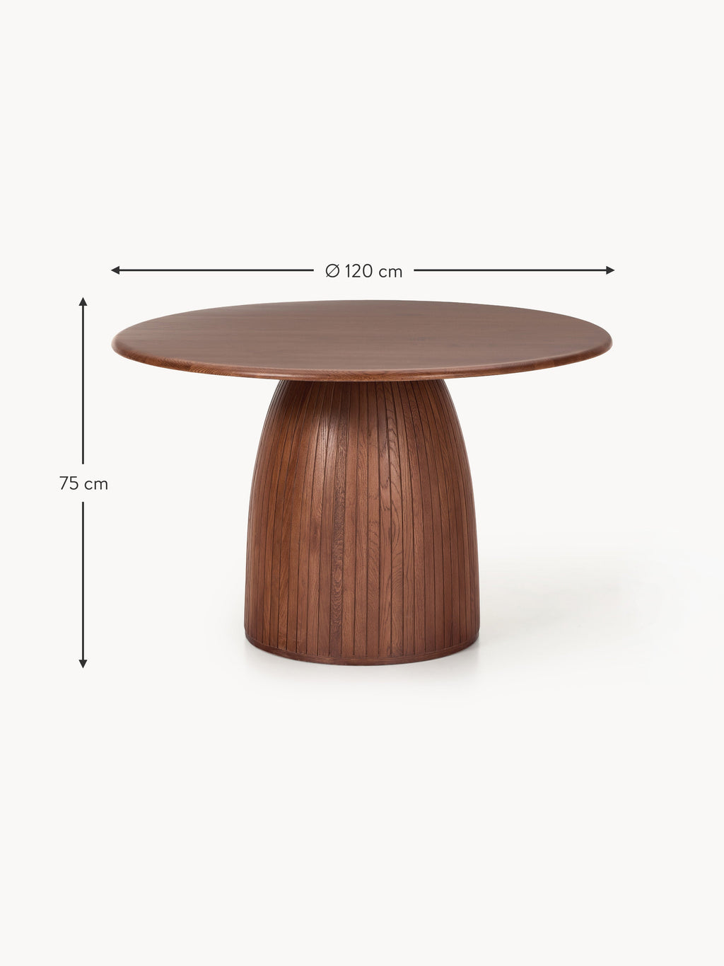 Nelly Round Dining Table with Groove Structure, in various sizes