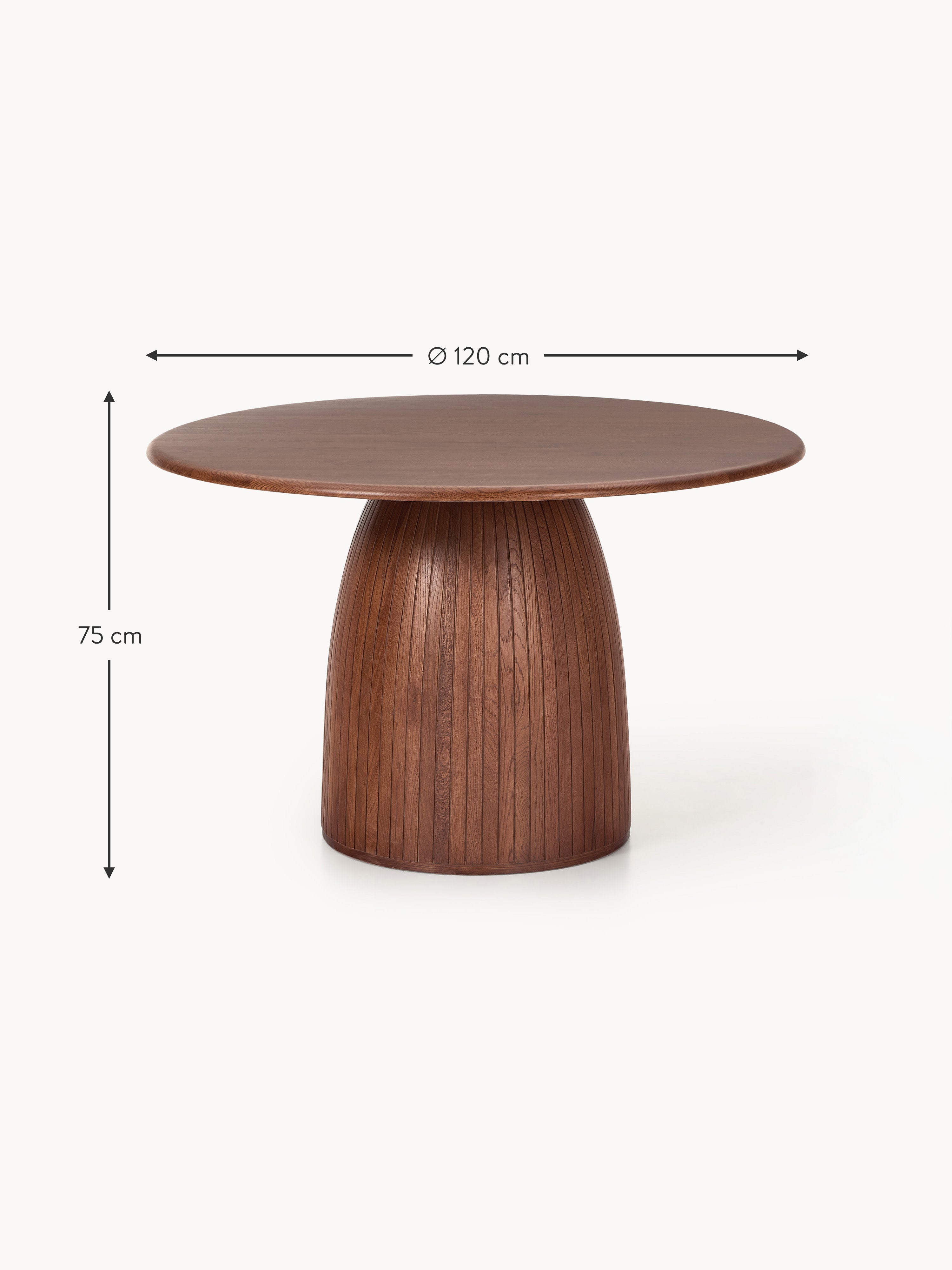Nelly Round Dining Table with Groove Structure, in various sizes
