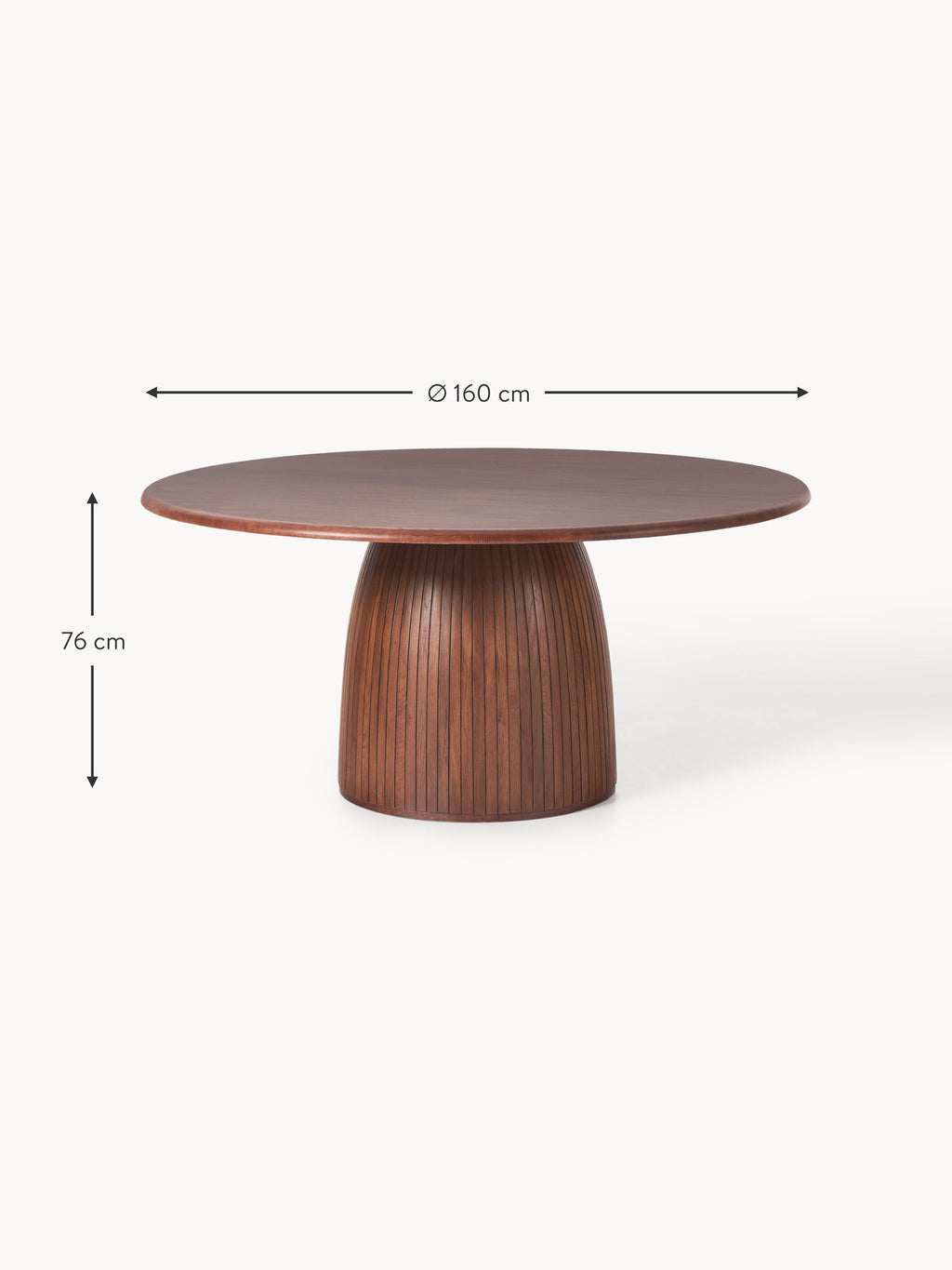 Nelly Round Dining Table with Groove Structure, in various sizes