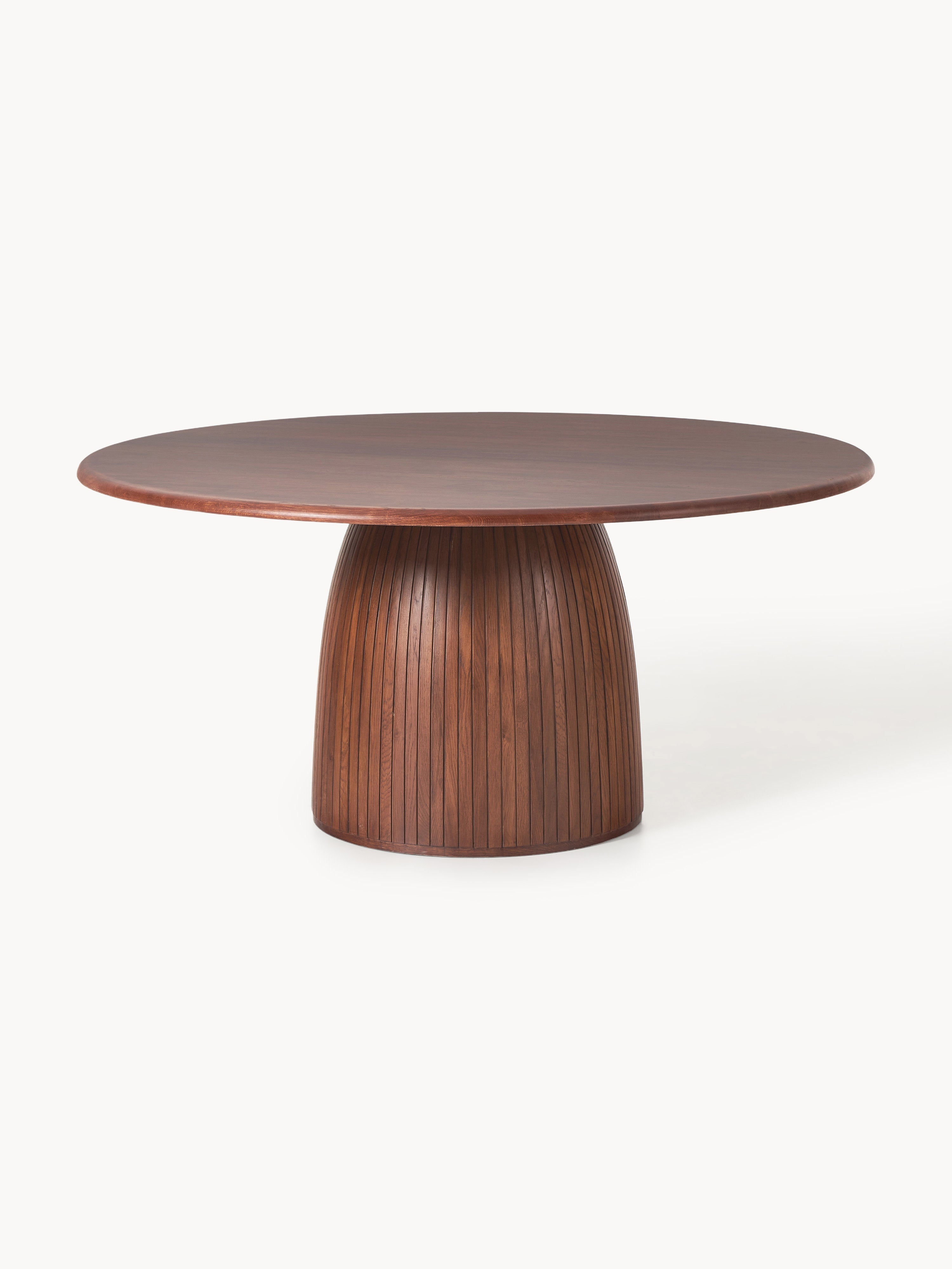 Nelly Round Dining Table with Groove Structure, in various sizes