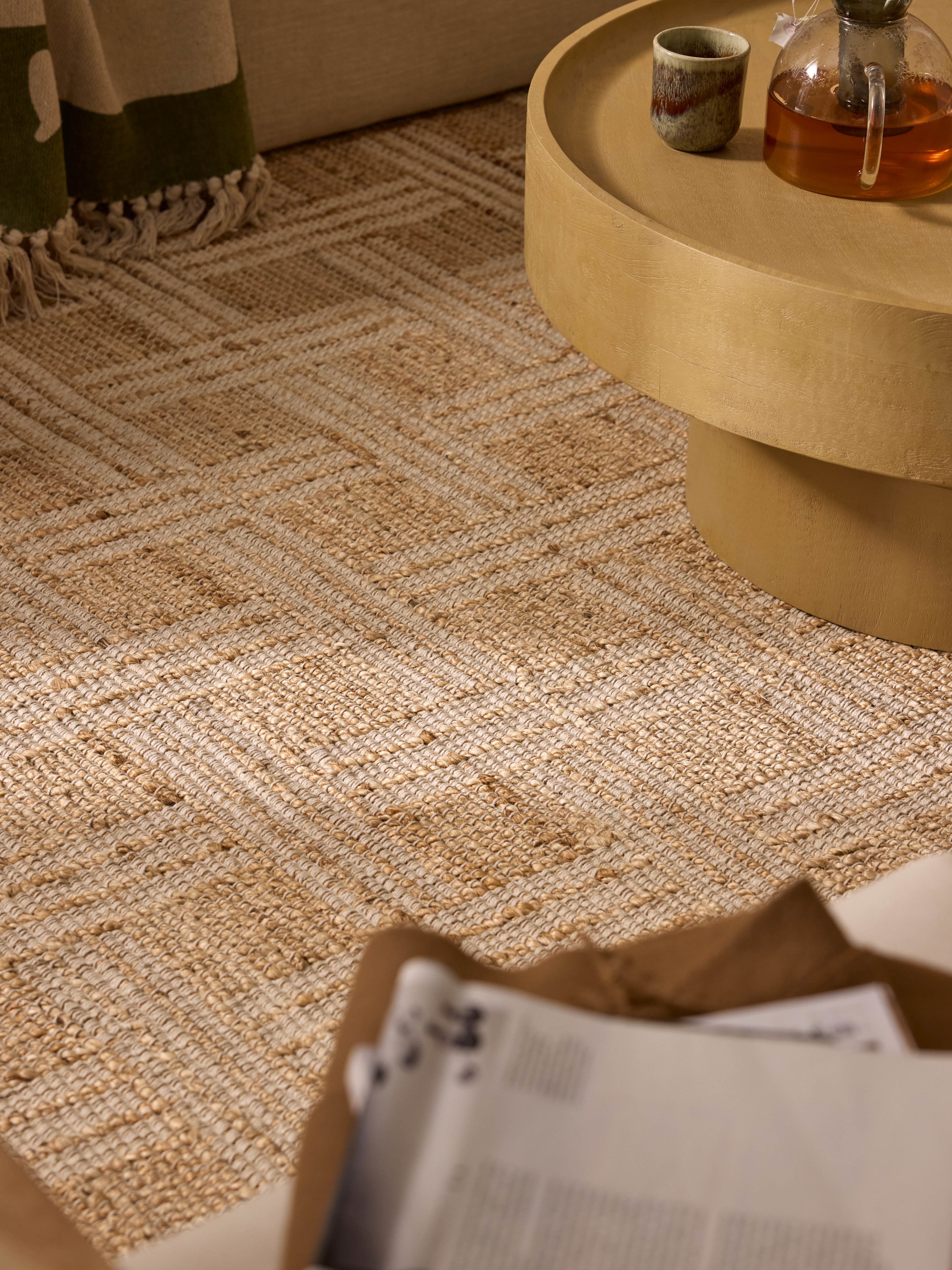 Almir Handwoven Jute Rug with Fringes