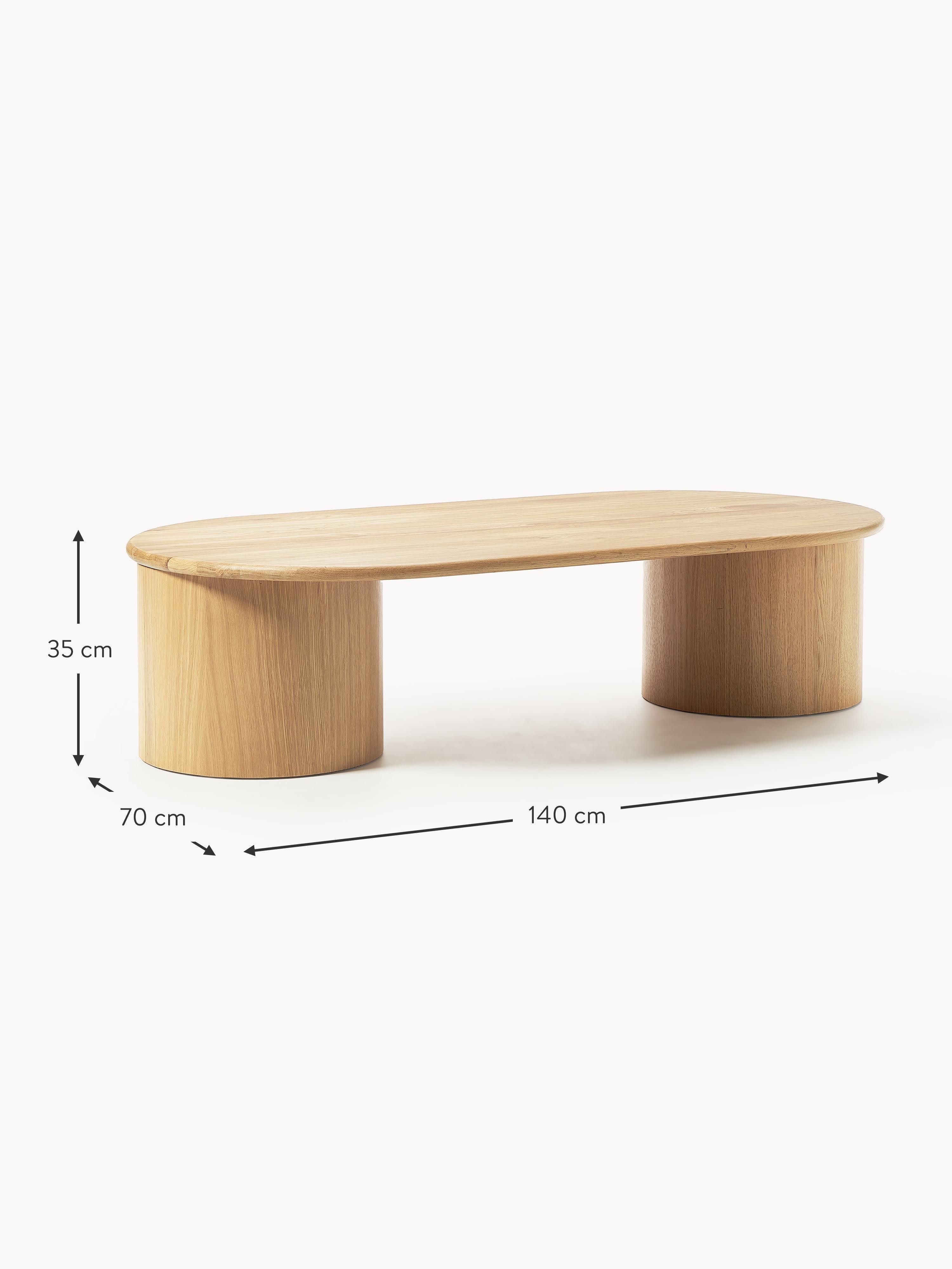 Didi Oval Oak Wood Coffee Table