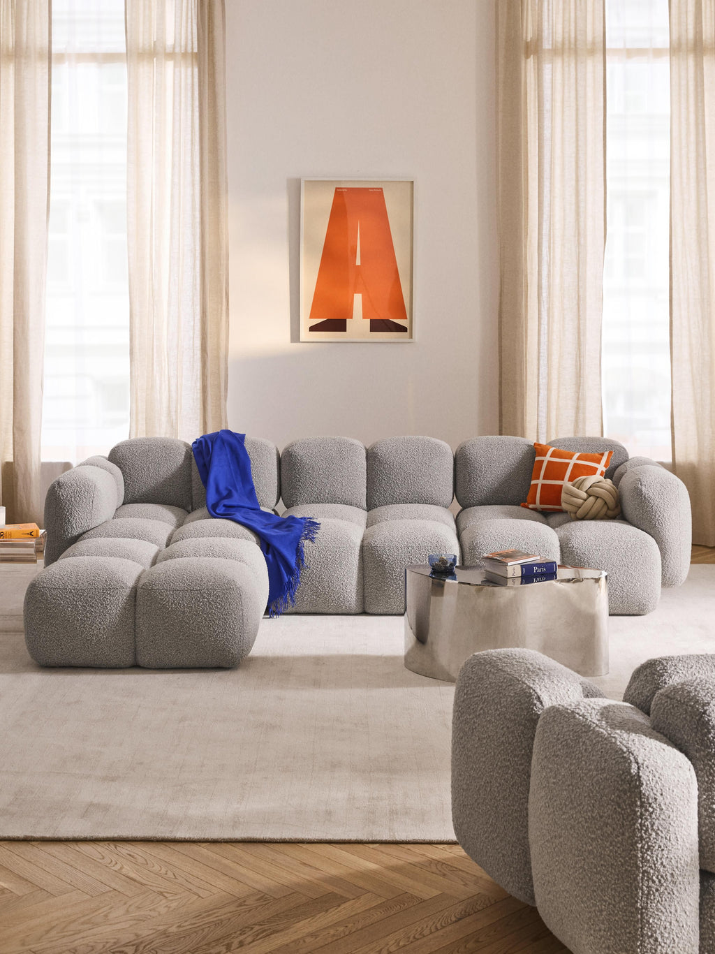 Tayla Bouclé Ottoman