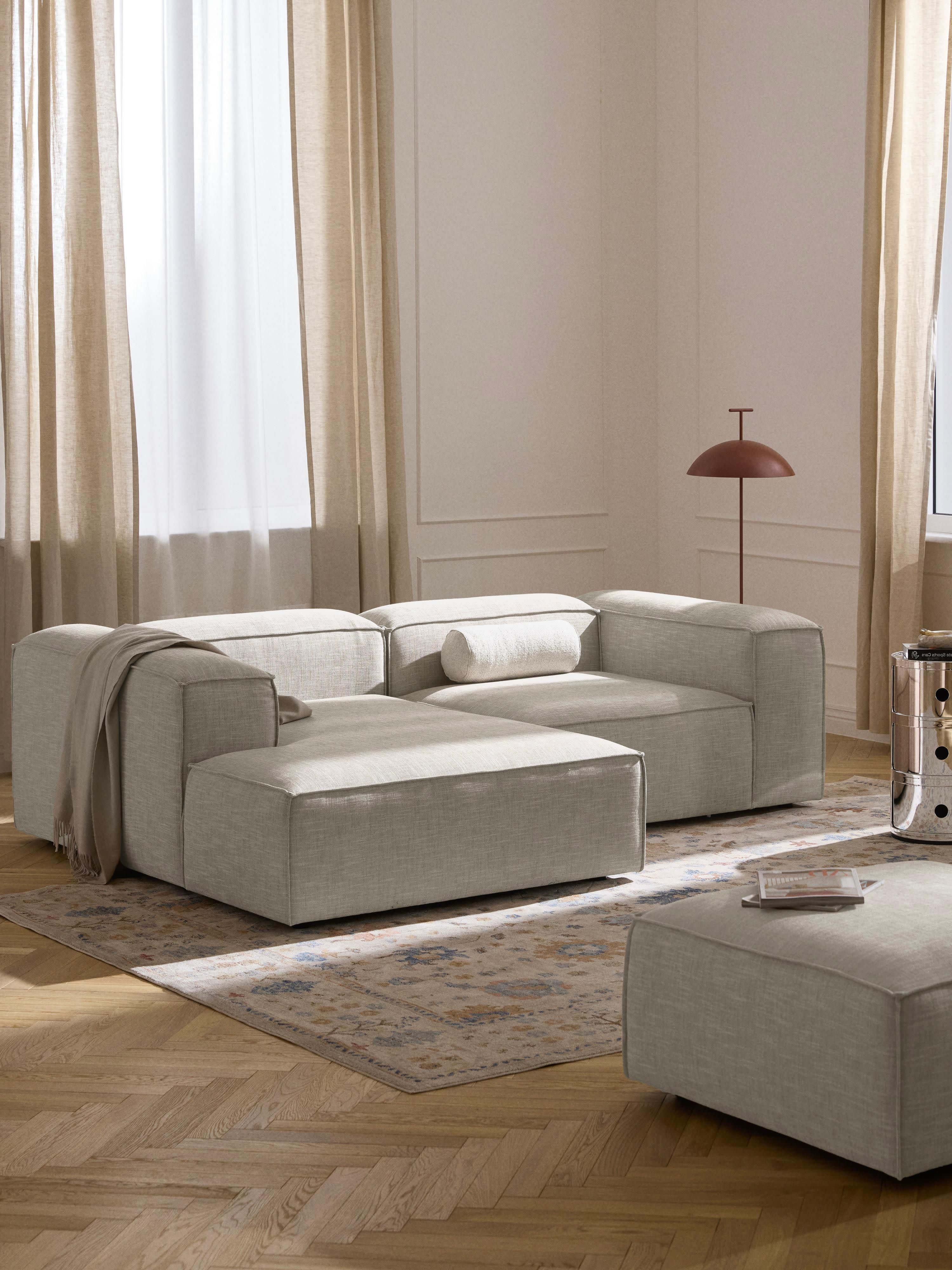 Lennon Linen Blend Modular Corner Sofa (3-seater)