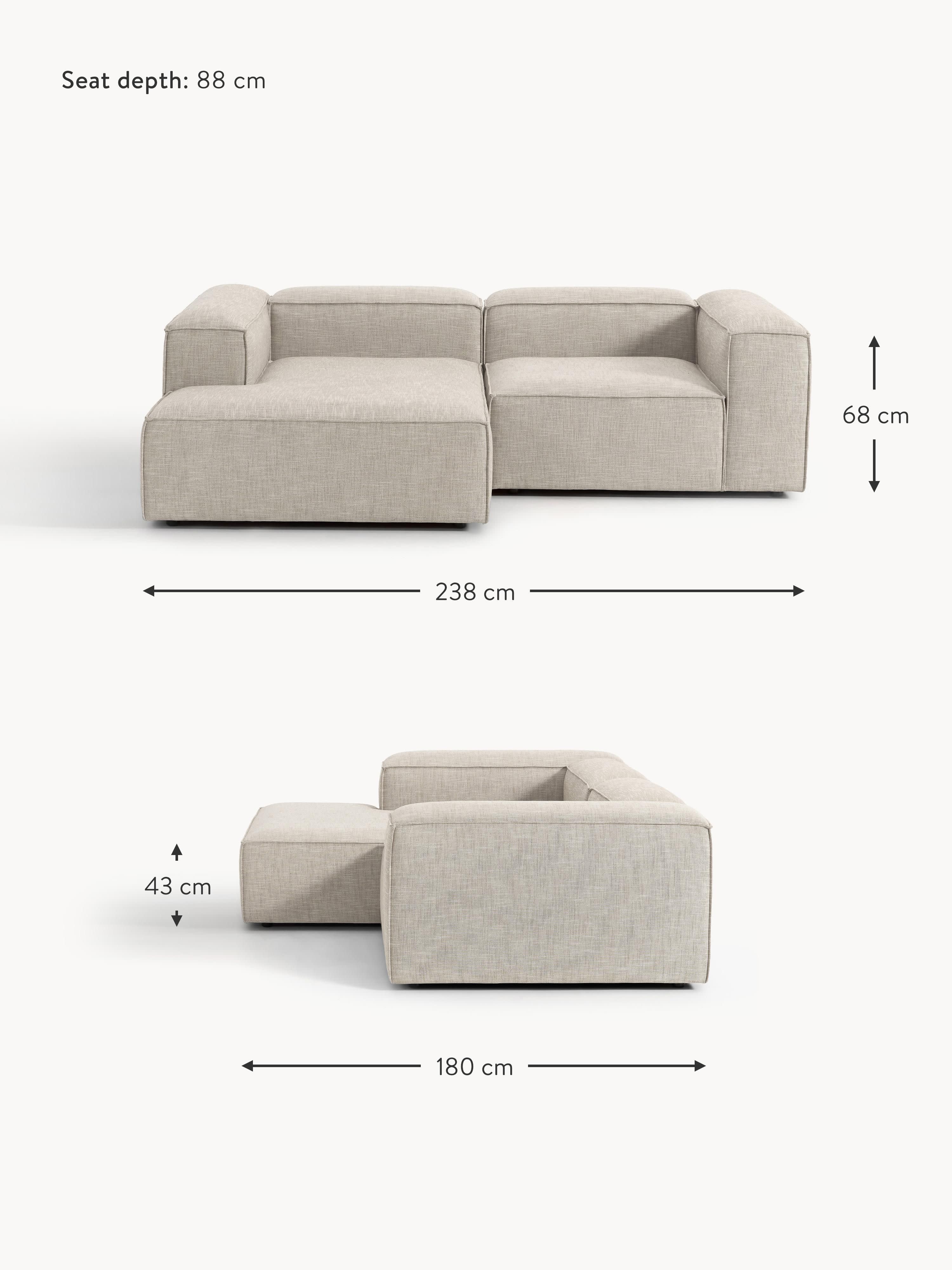 Lennon Linen Blend Modular Corner Sofa (3-seater)