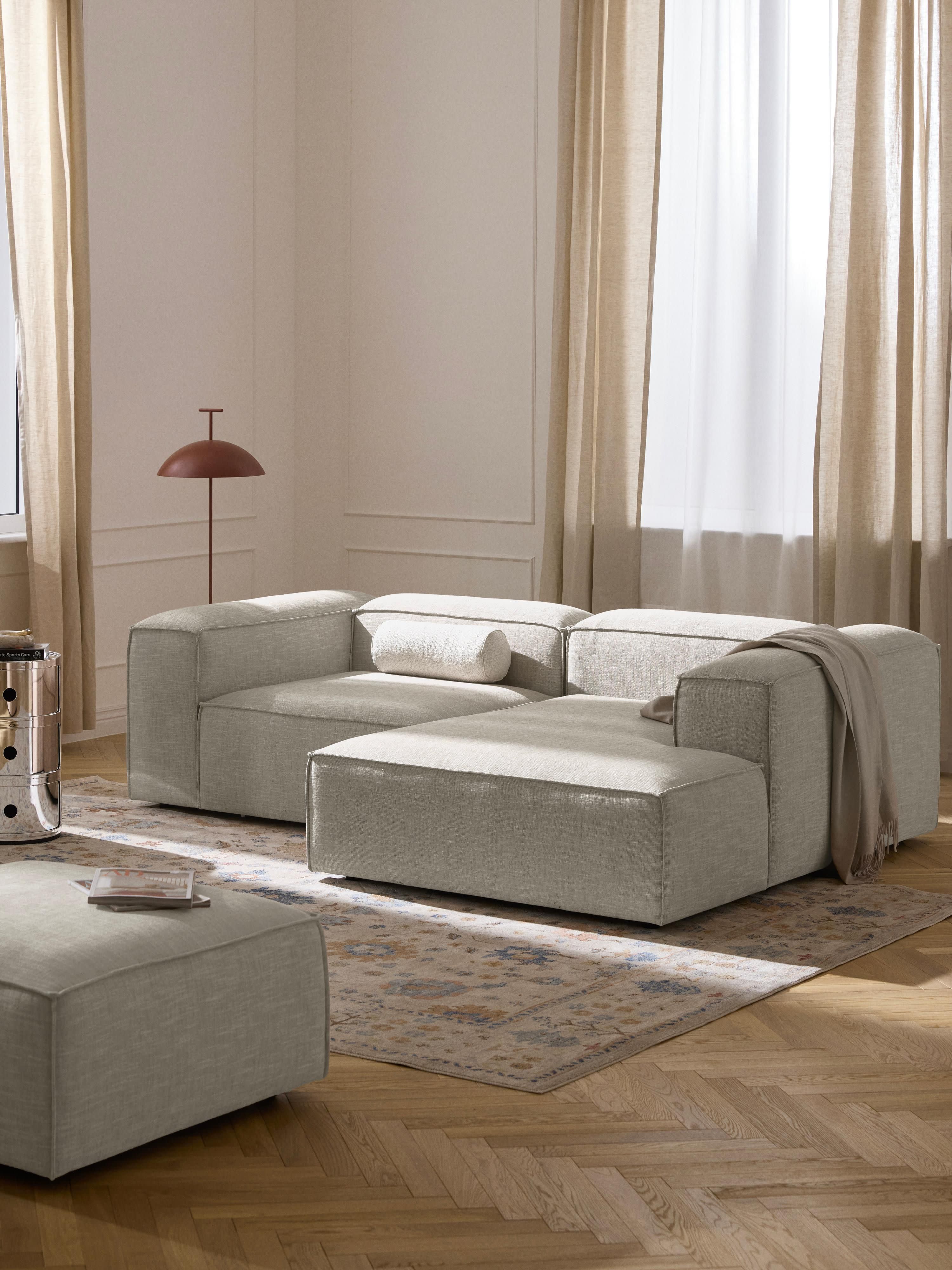 Lennon Linen Blend Modular Corner Sofa (3-seater)