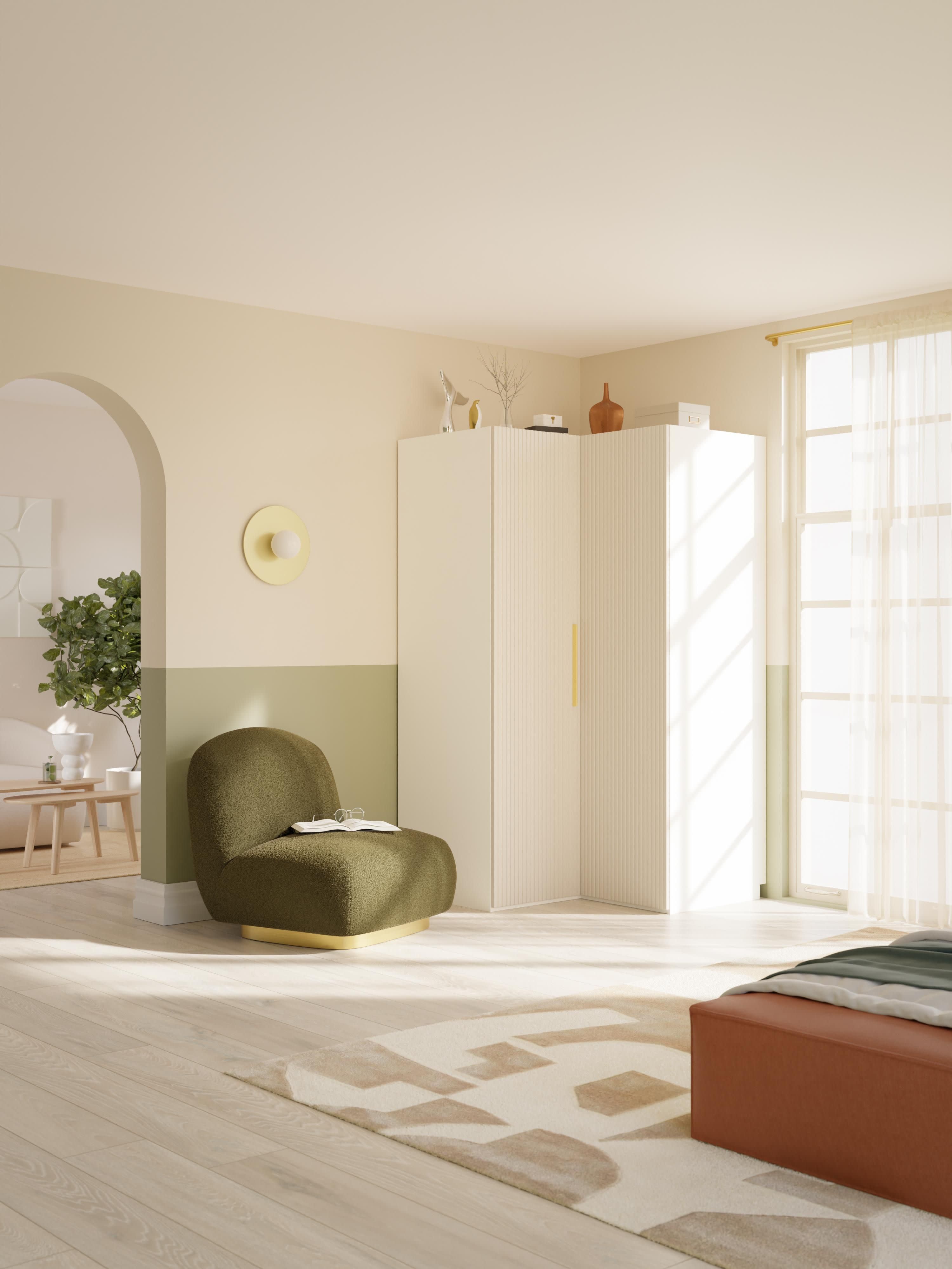 Simone Modular Corner Wardrobe, 115 cm Wide