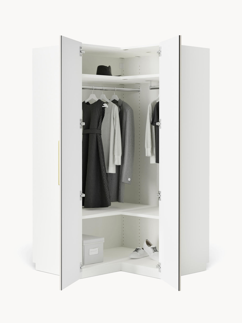 Simone Modular Corner Wardrobe, 115 cm Wide