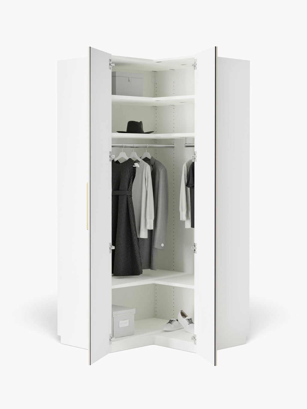 Simone Modular Corner Wardrobe, 115 cm Wide