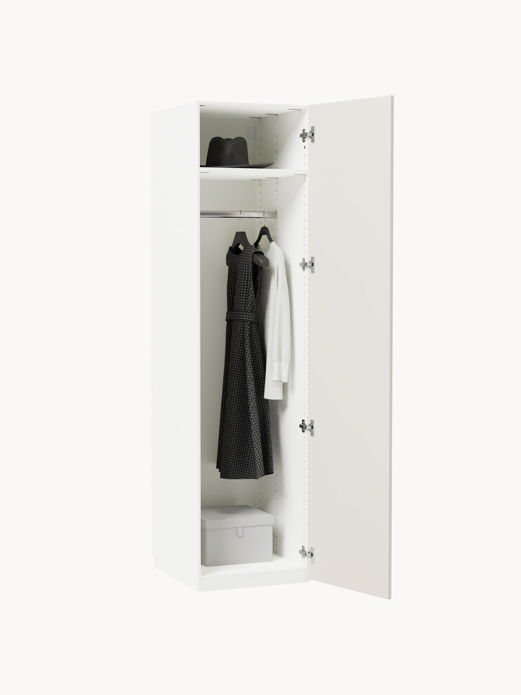 Charlotte Modular Hinged Door Wardrobe, 50 cm Wide, in various sizes
