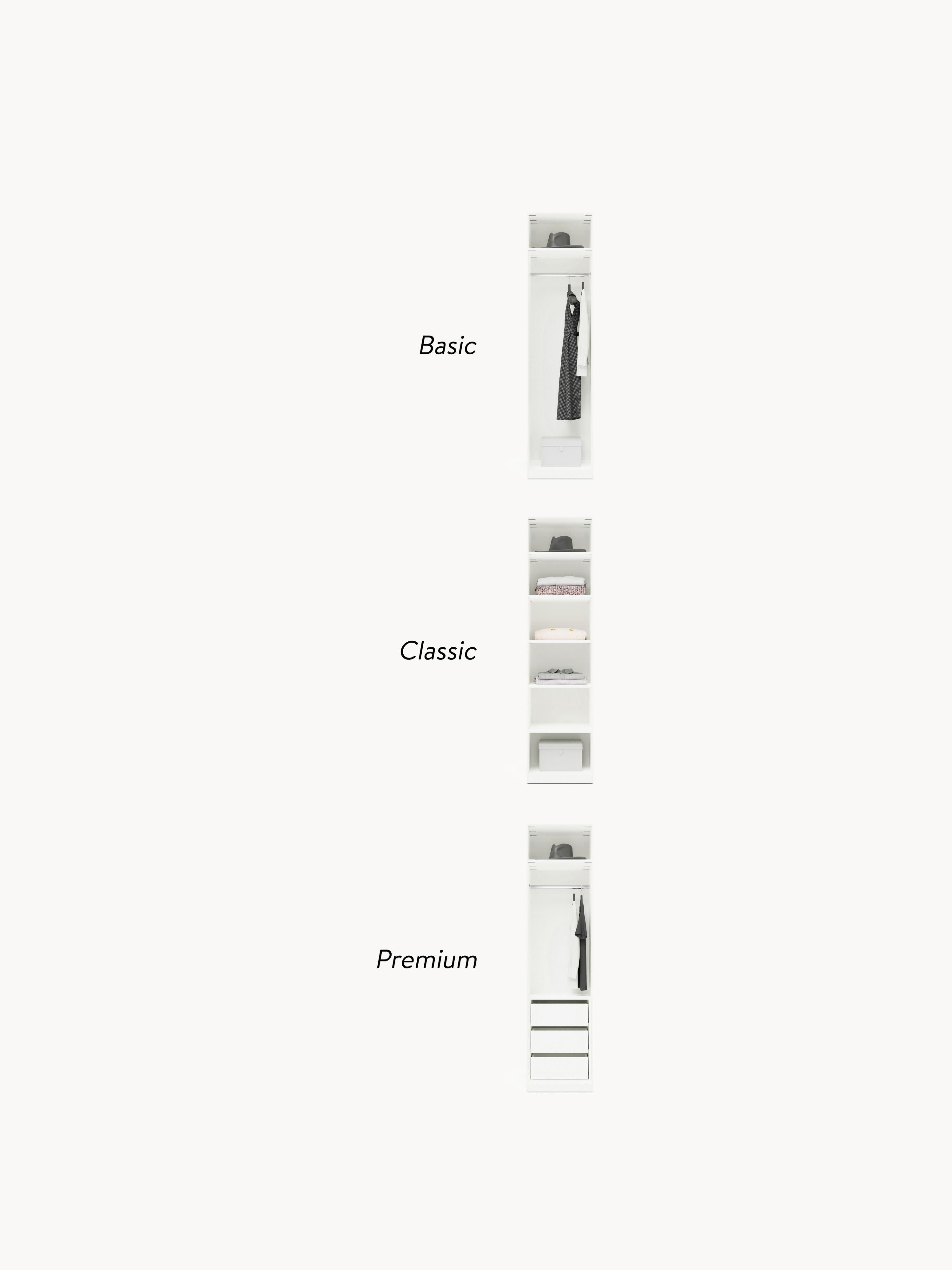Charlotte Modular Hinged Door Wardrobe, 50 cm Wide, in various sizes