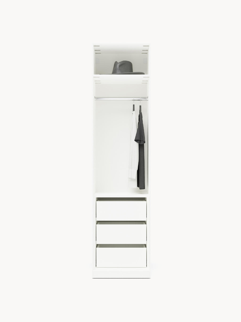 Charlotte Modular Hinged Door Wardrobe, 50 cm Wide, in various sizes