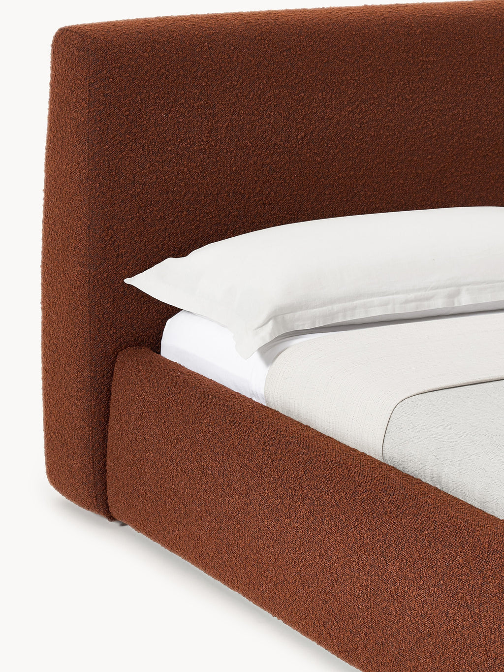 Cloud Upholstered Bouclé Bed with Storage Space