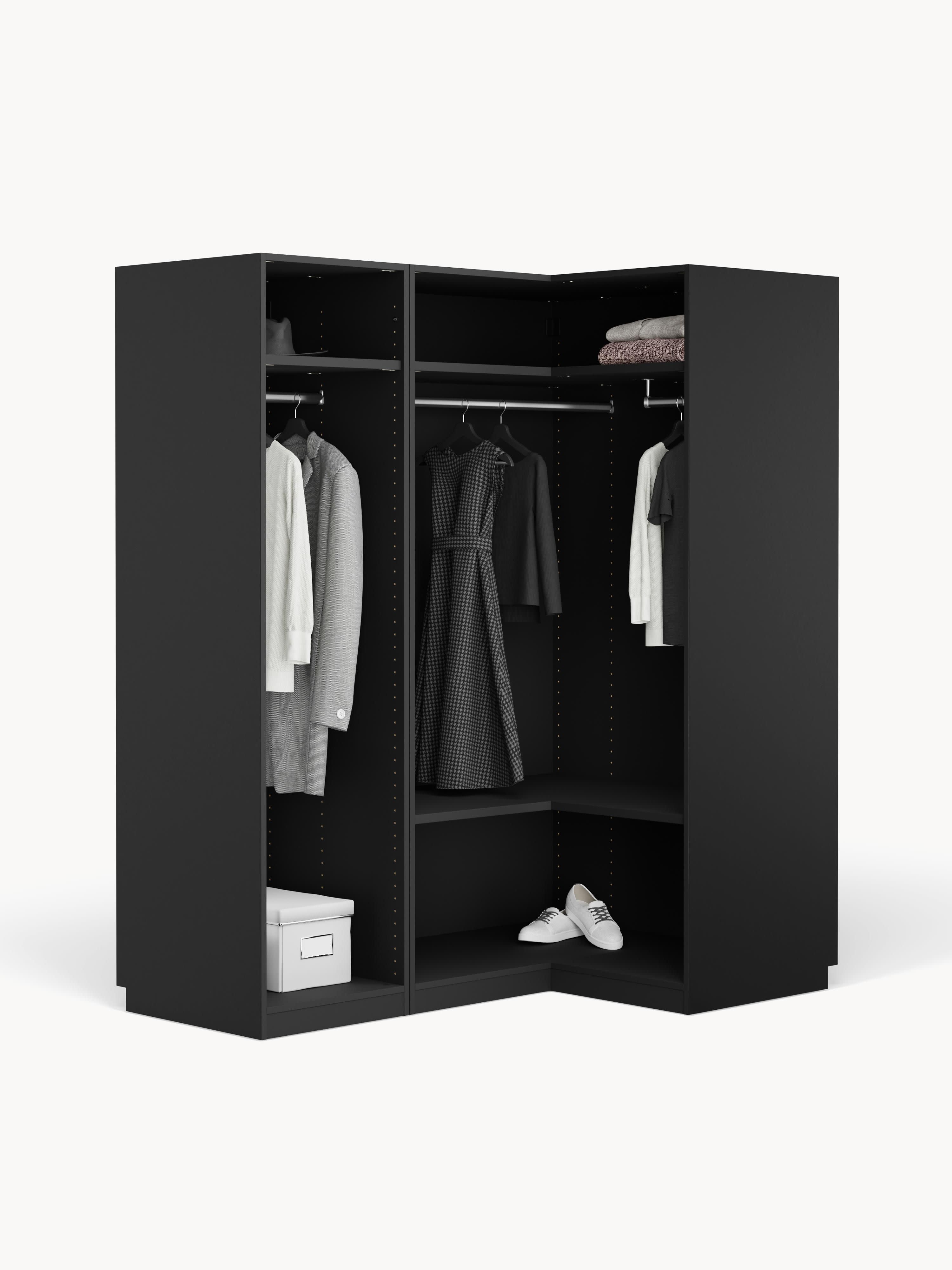 Leon Modular Corner Wardrobe, 165 cm Wide, in various sizes