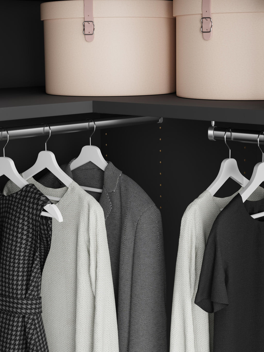 Leon Modular Corner Wardrobe, 165 cm Wide, in various sizes