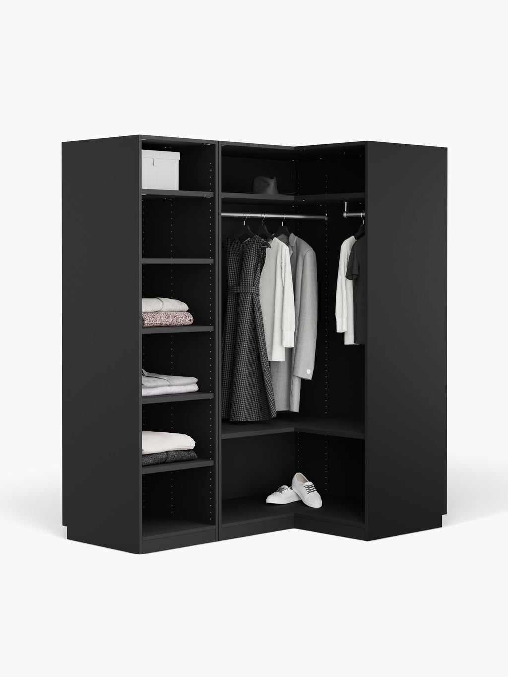 Leon Modular Corner Wardrobe, 165 cm Wide, in various sizes