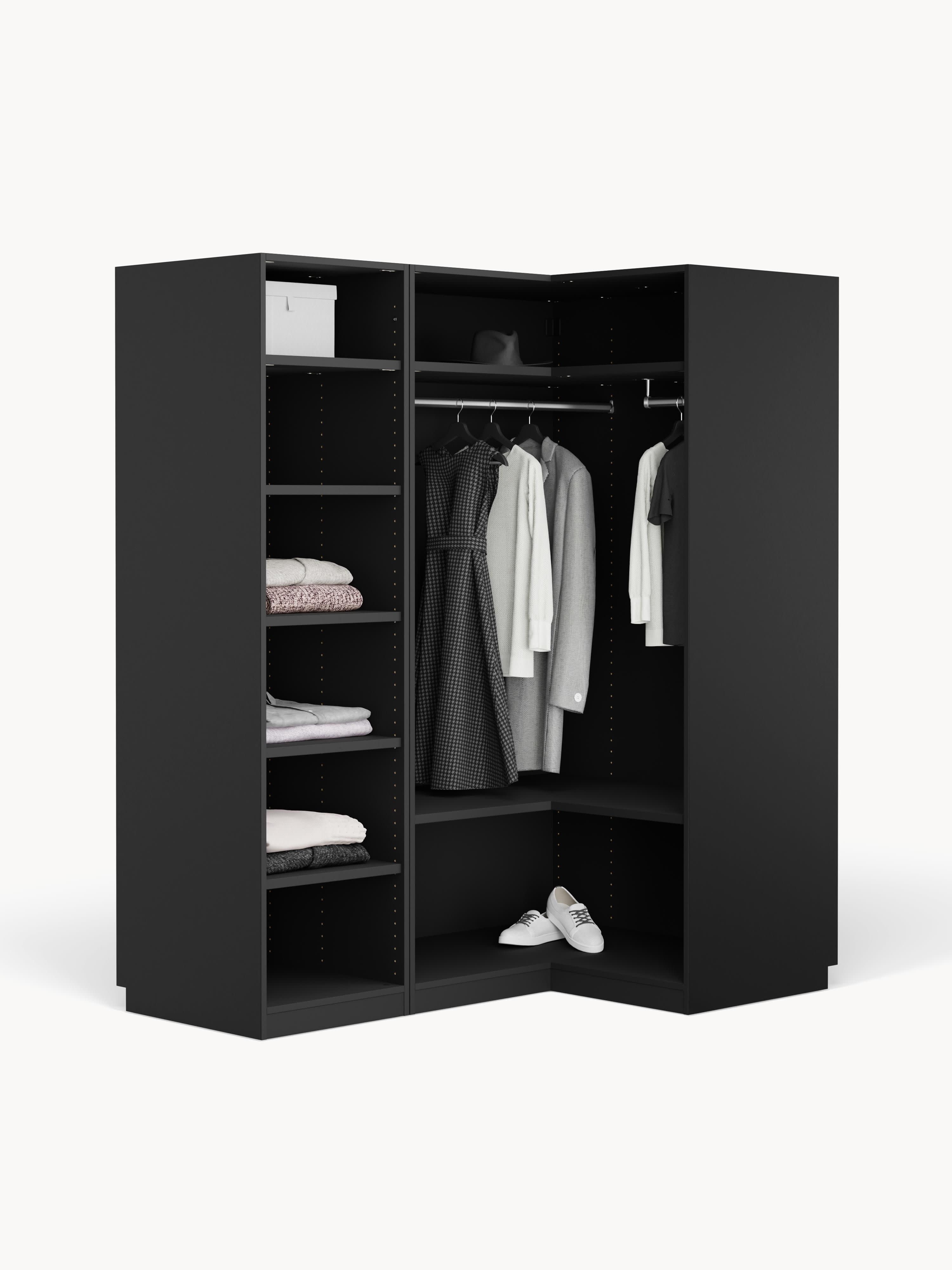 Leon Modular Corner Wardrobe, 165 cm Wide, in various sizes