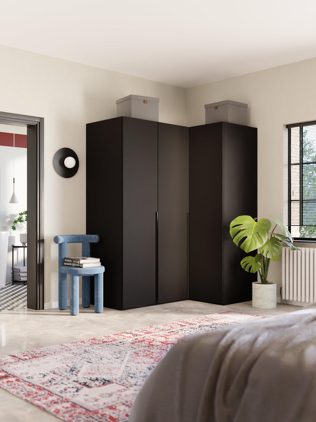 Leon Modular Corner Wardrobe, 165 cm Wide, in various sizes