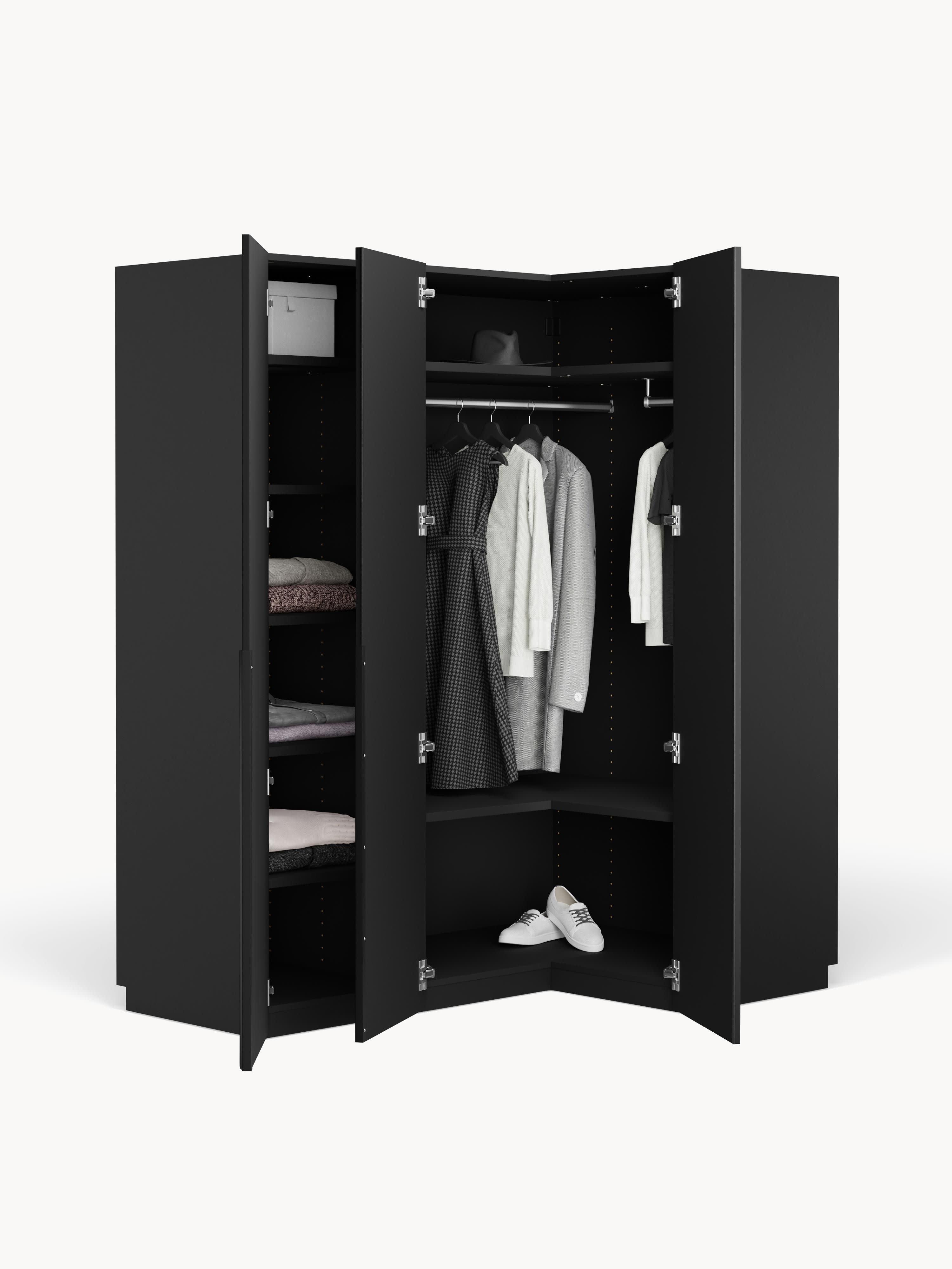 Leon Modular Corner Wardrobe, 165 cm Wide, in various sizes