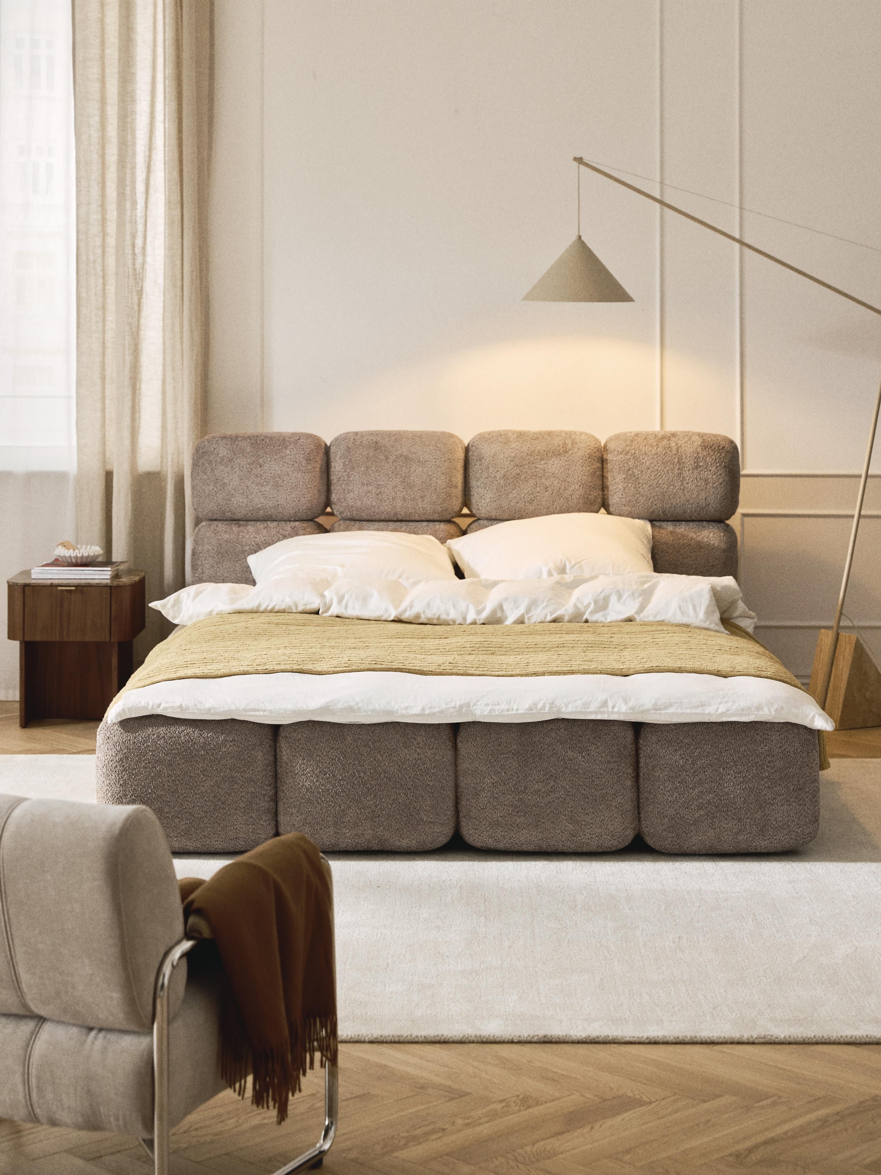 Tayla Upholstered Teddy Bouclé Bed