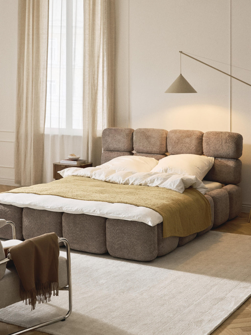 Tayla Upholstered Teddy Bouclé Bed