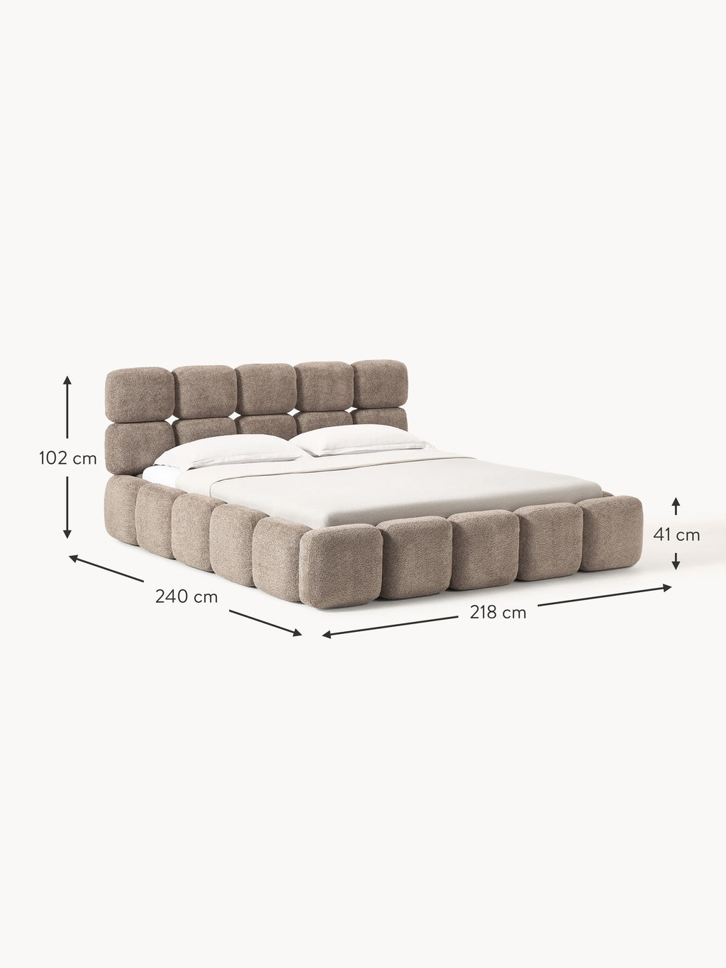 Tayla Upholstered Teddy Bouclé Bed