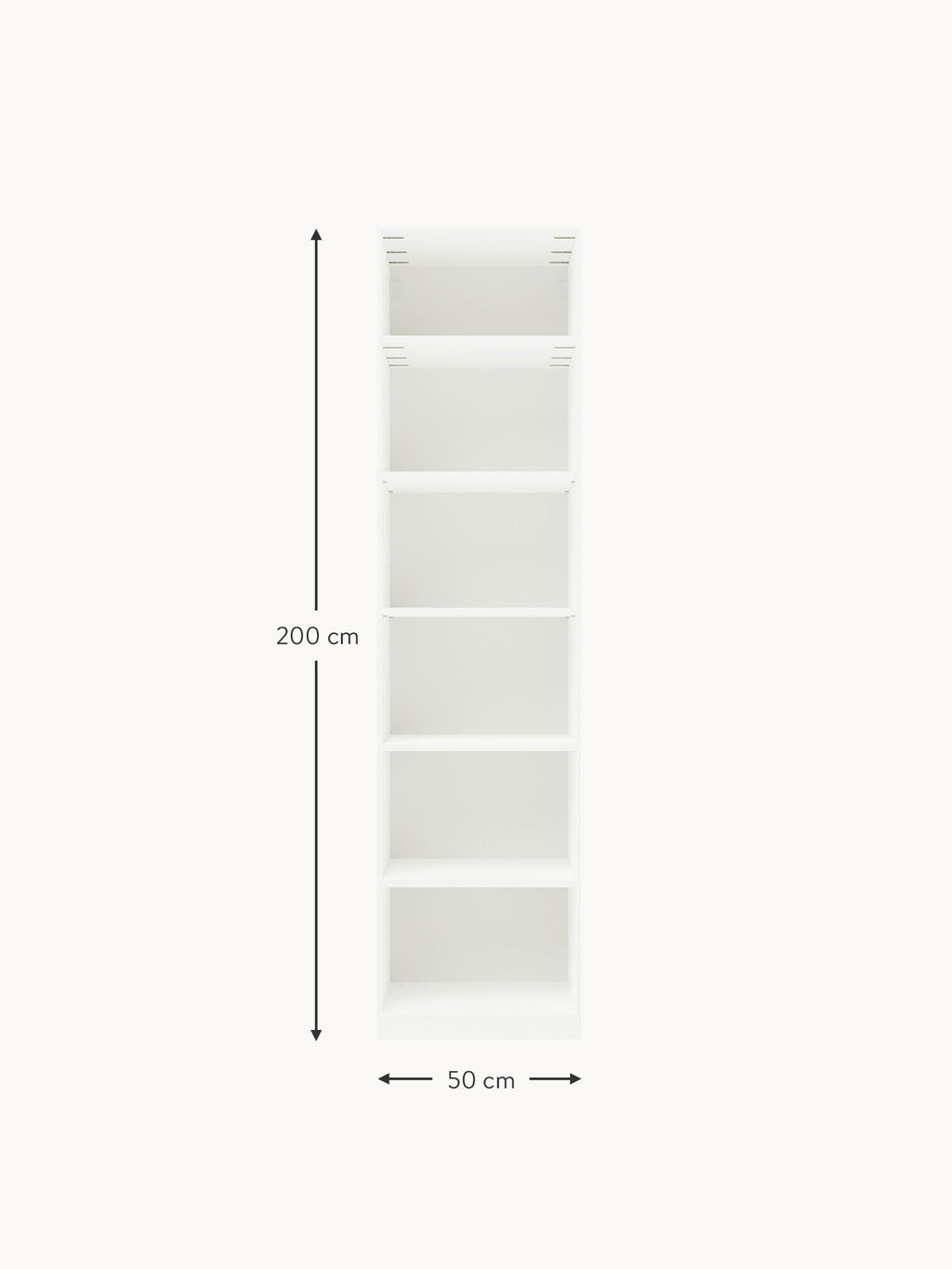 Charlotte Modular Hinged Door Wardrobe, 50 cm Wide, in various sizes