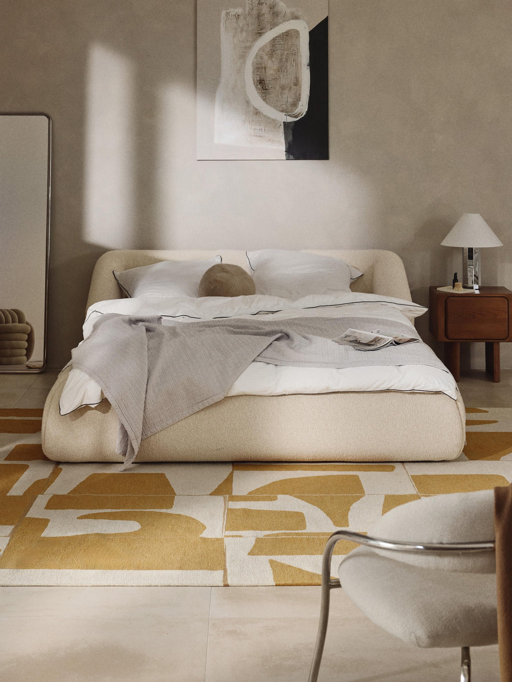 Sofia Upholstered Bouclé Bed