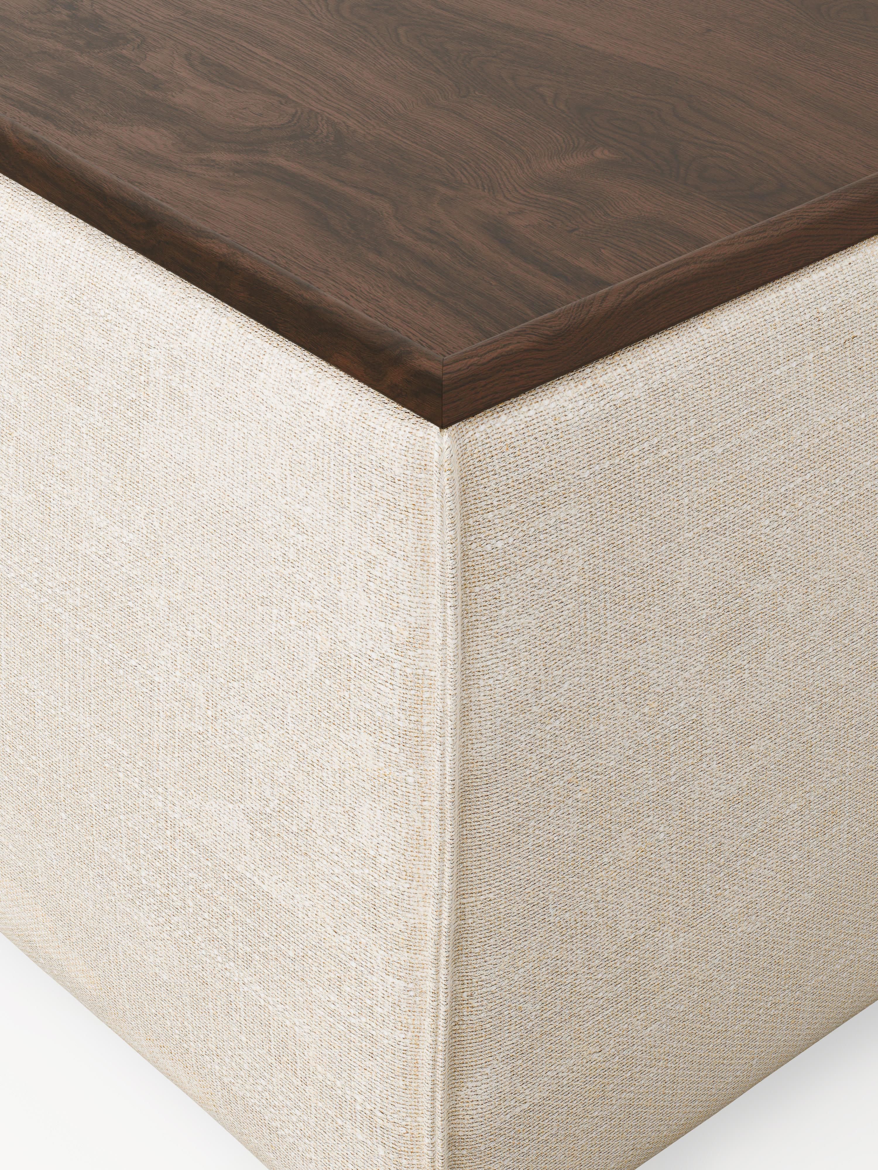 Lennon Linen Blend Ottoman with Storage