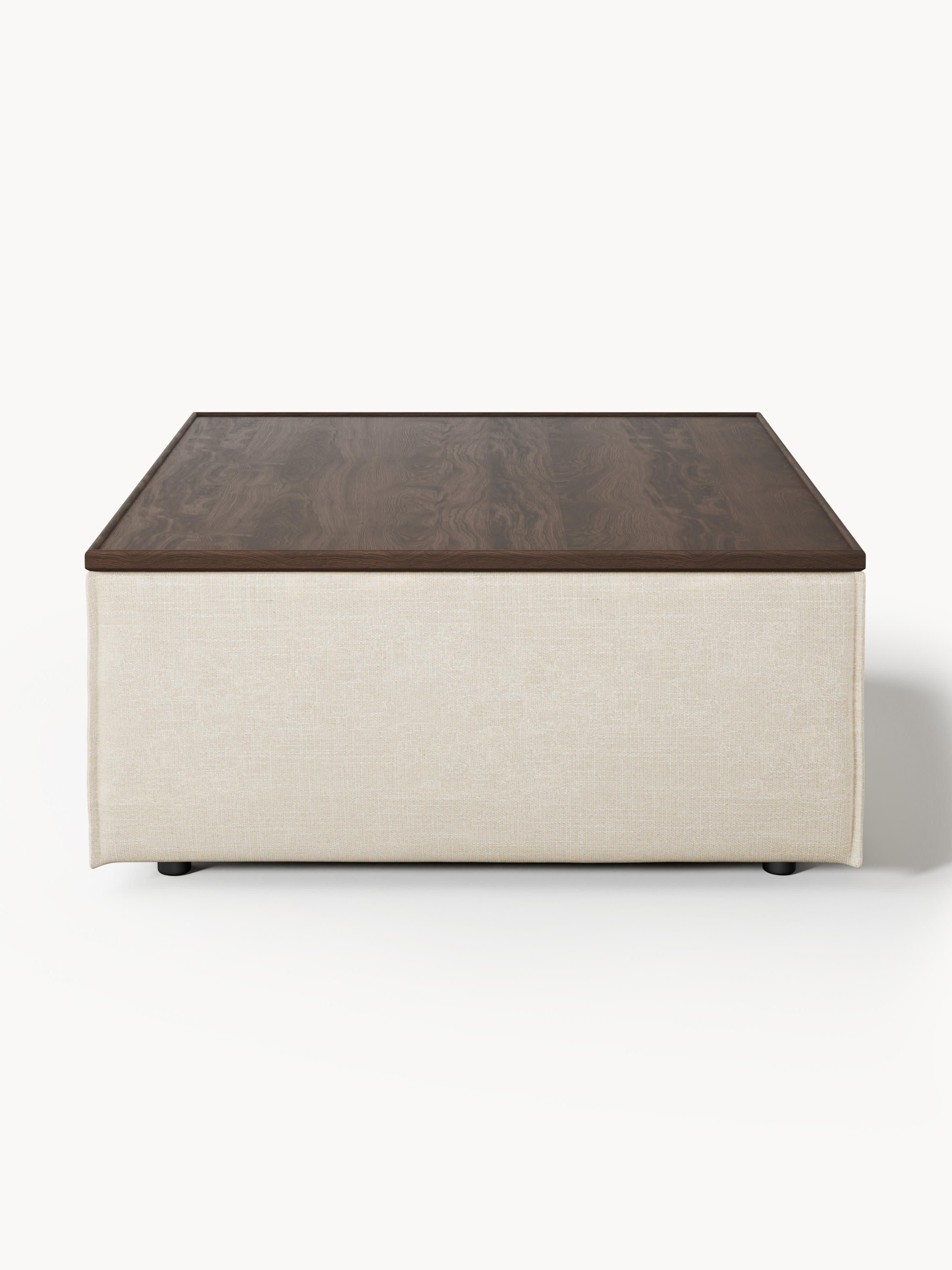 Lennon Linen Blend Ottoman with Storage