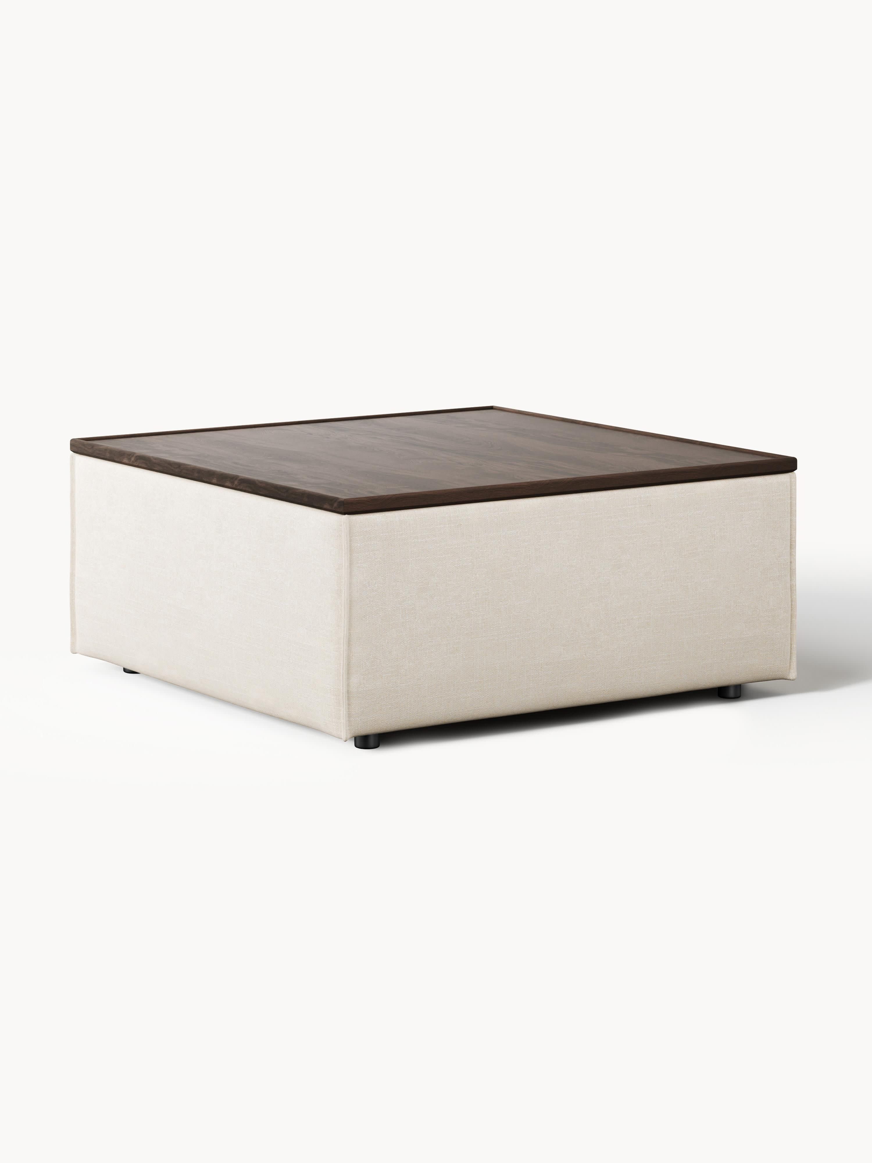 Lennon Linen Blend Ottoman with Storage